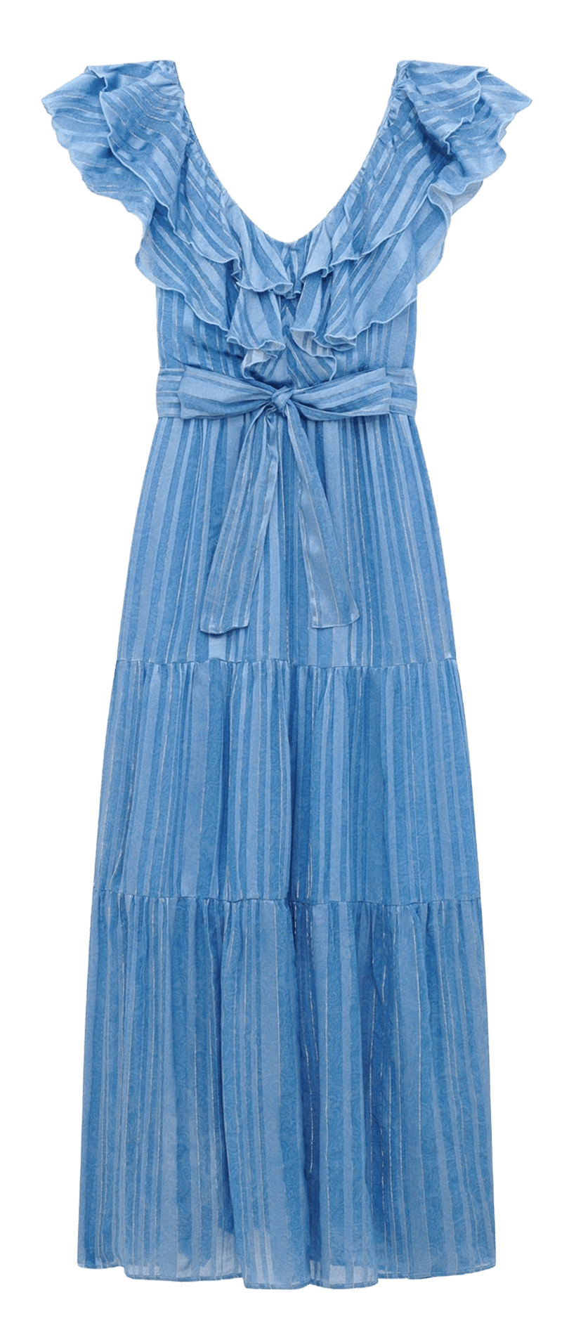 Striped ruffled maxi dress PABLO Blue