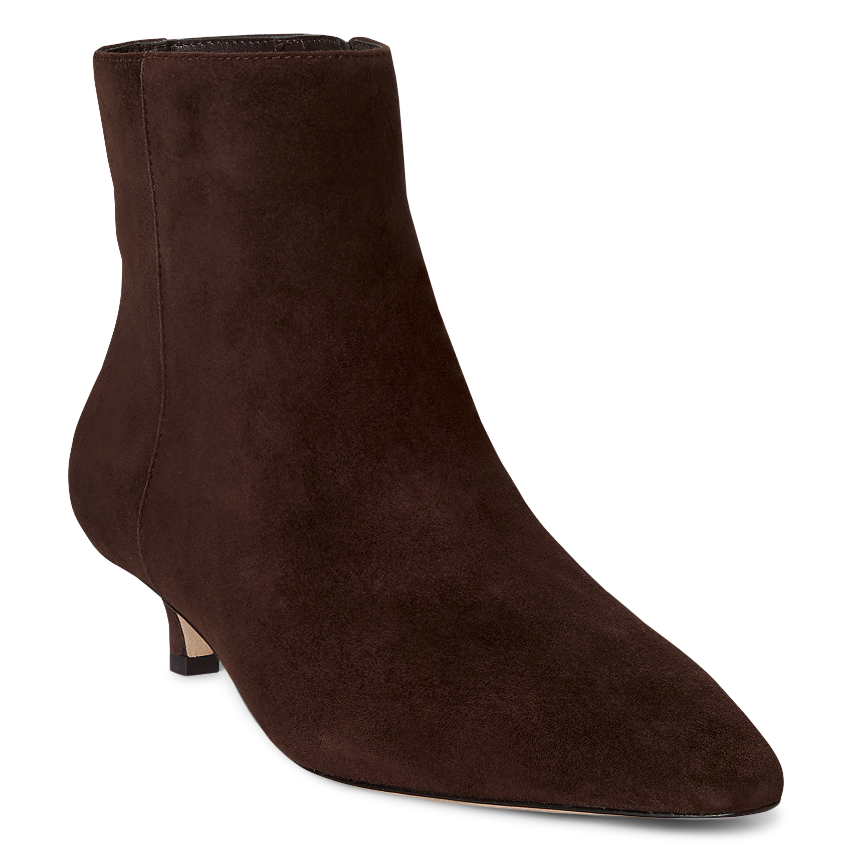 Bottines à petits talons en daim LAUREN RALPH LAUREN Marron