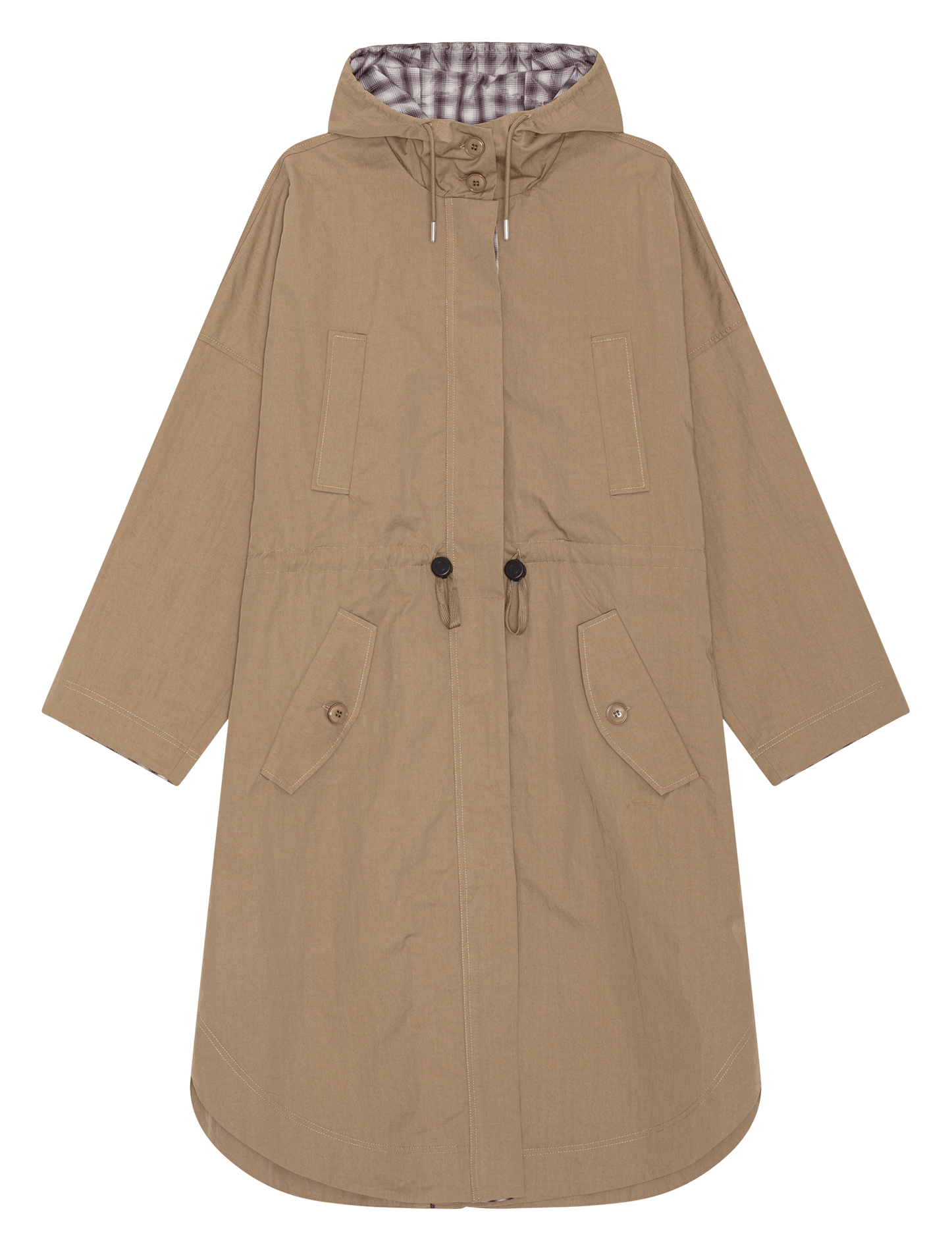 Ruime jas met opstaande kraag in effen kleur BAUM UND PFERDGARTEN Beige