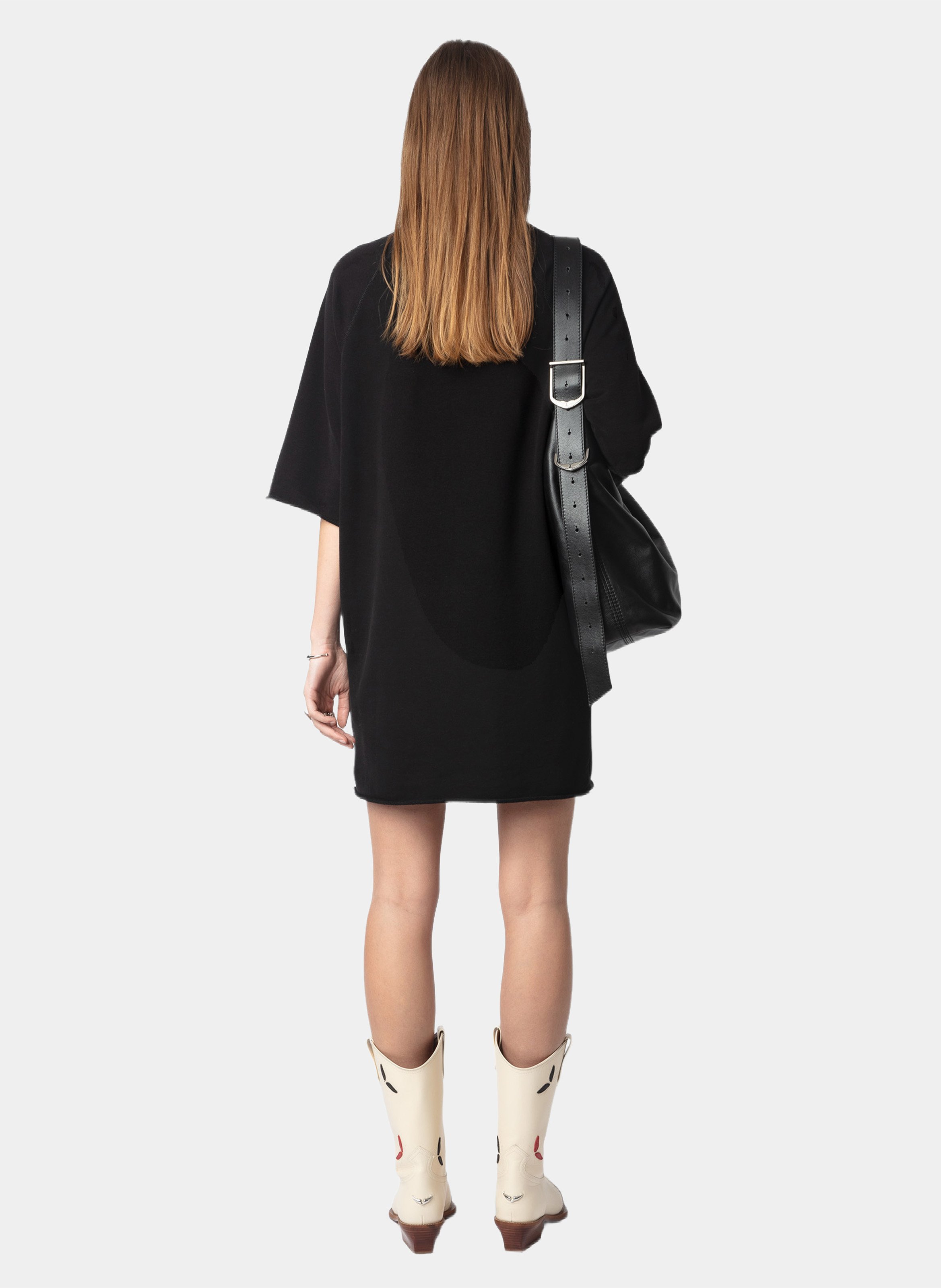 Kurzes T-Shirt-Kleid mit Aufschrift ZADIG&VOLTAIRE Schwarz