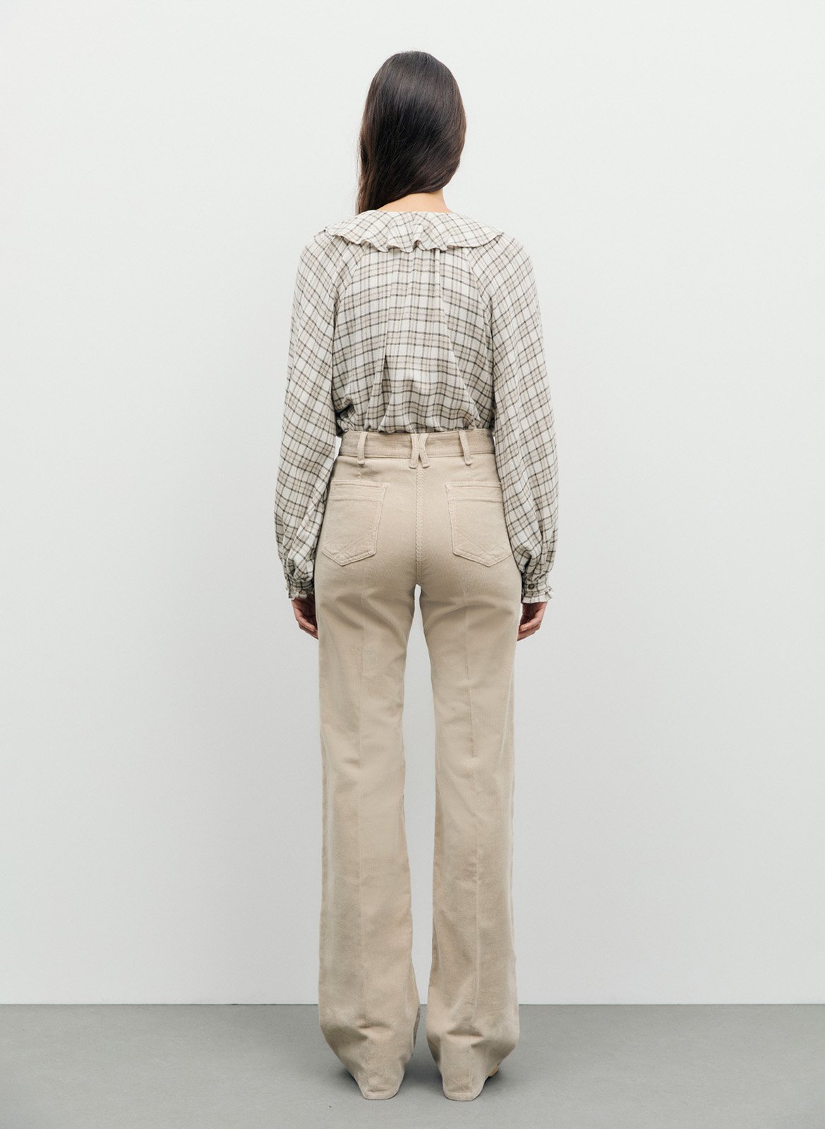 High-waisted velvet flare jeans GERARD DAREL Beige