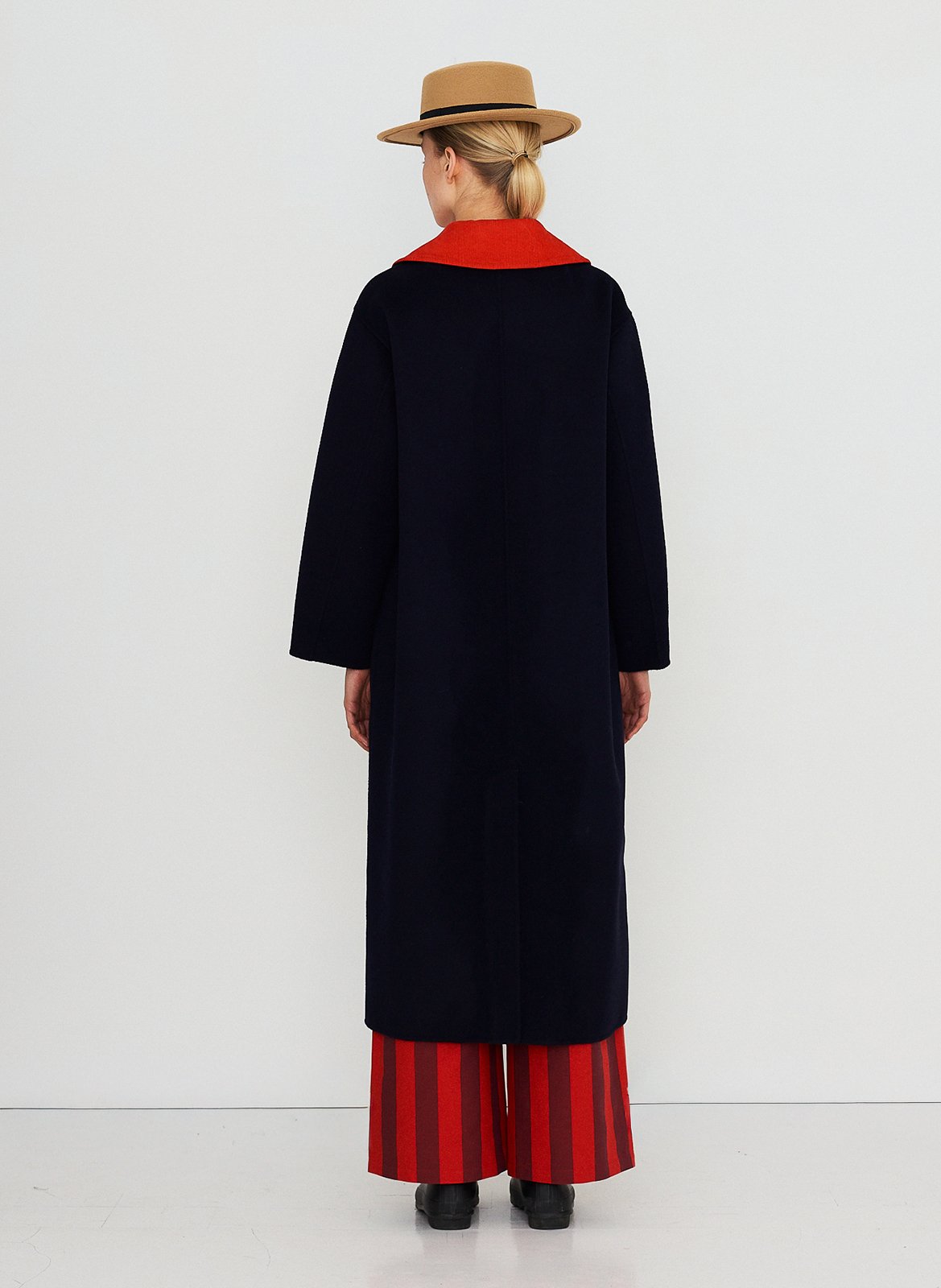 Straight wool coat with classic collar THE TINY BIG SISTER Blue