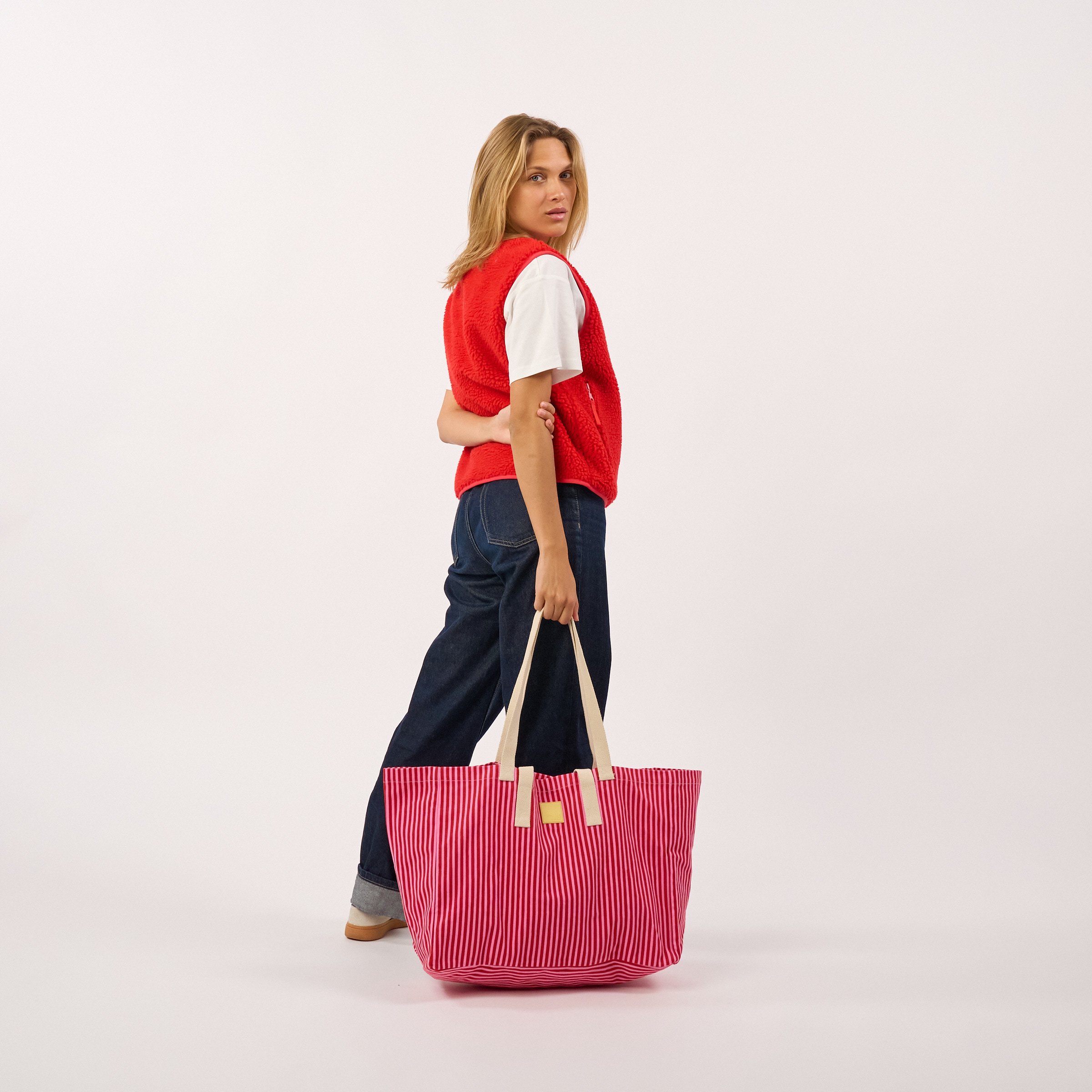 Sac cabas en coton biologique BILLYBELT Rose