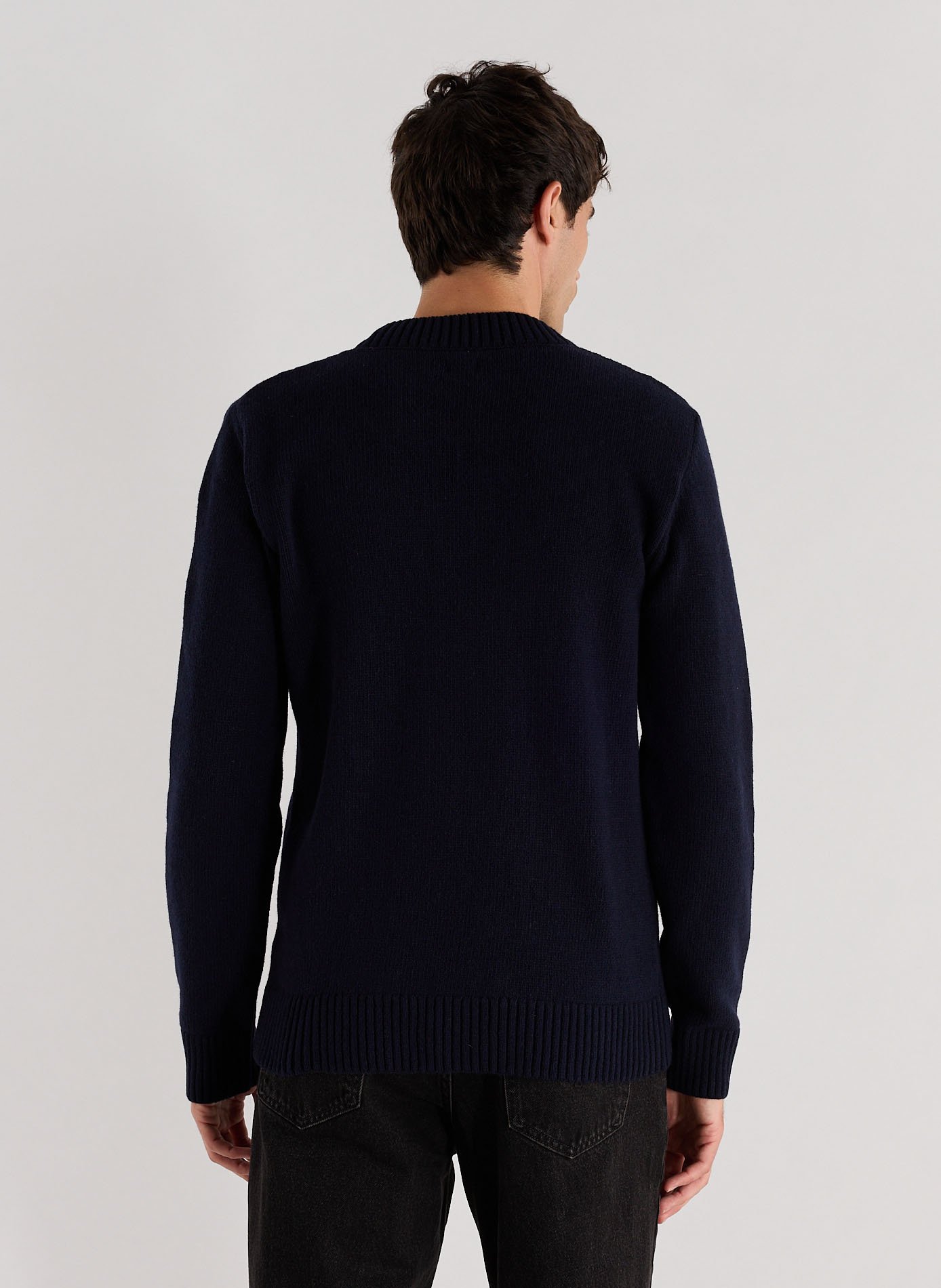 Pull efil côtelé à col rond en laine mélangée efil-o AU PRINTEMPS PARIS Bleu