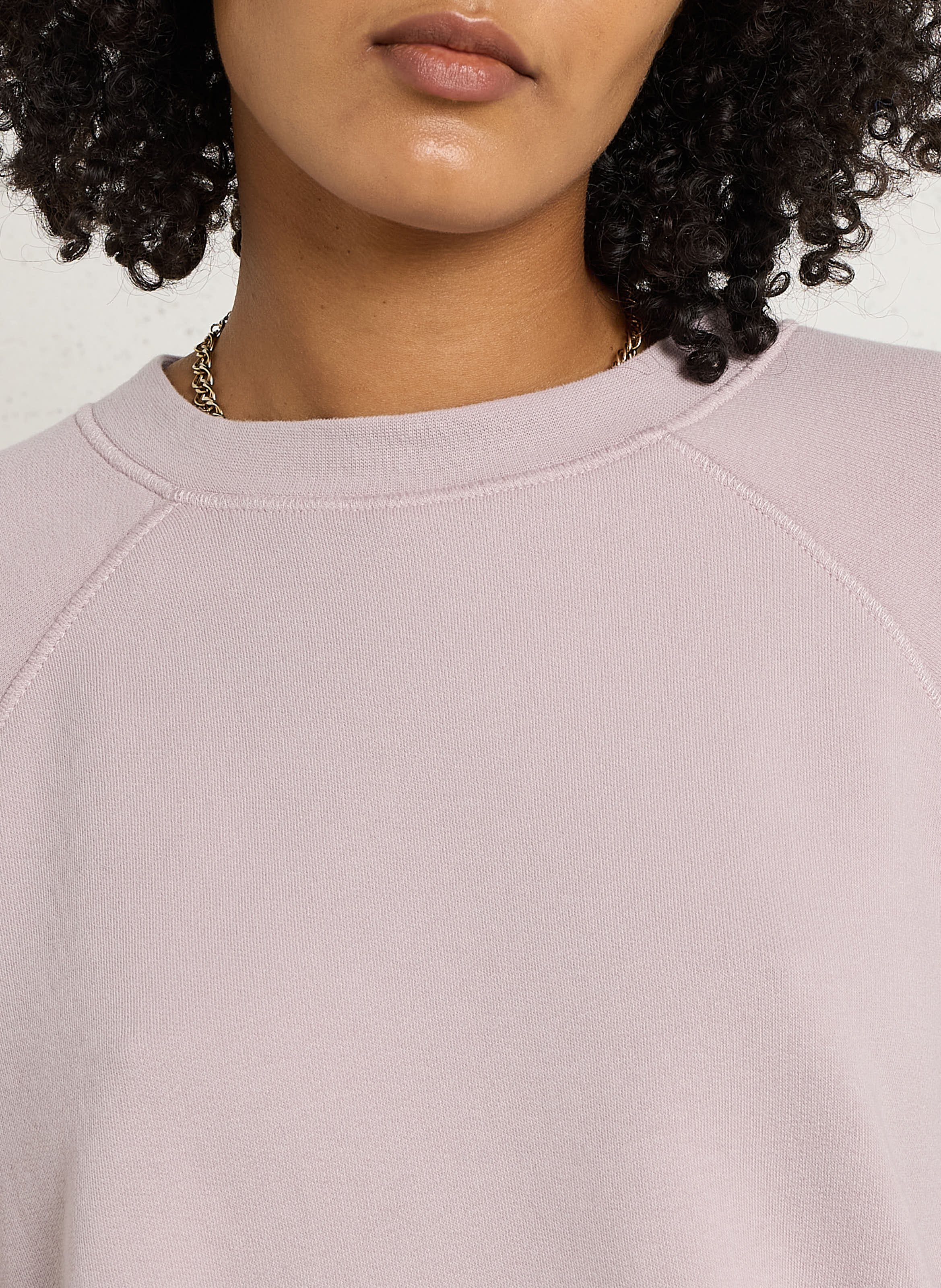 Oversized cotton-blend sweatshirt with round neck AMERICAN VINTAGE Purple