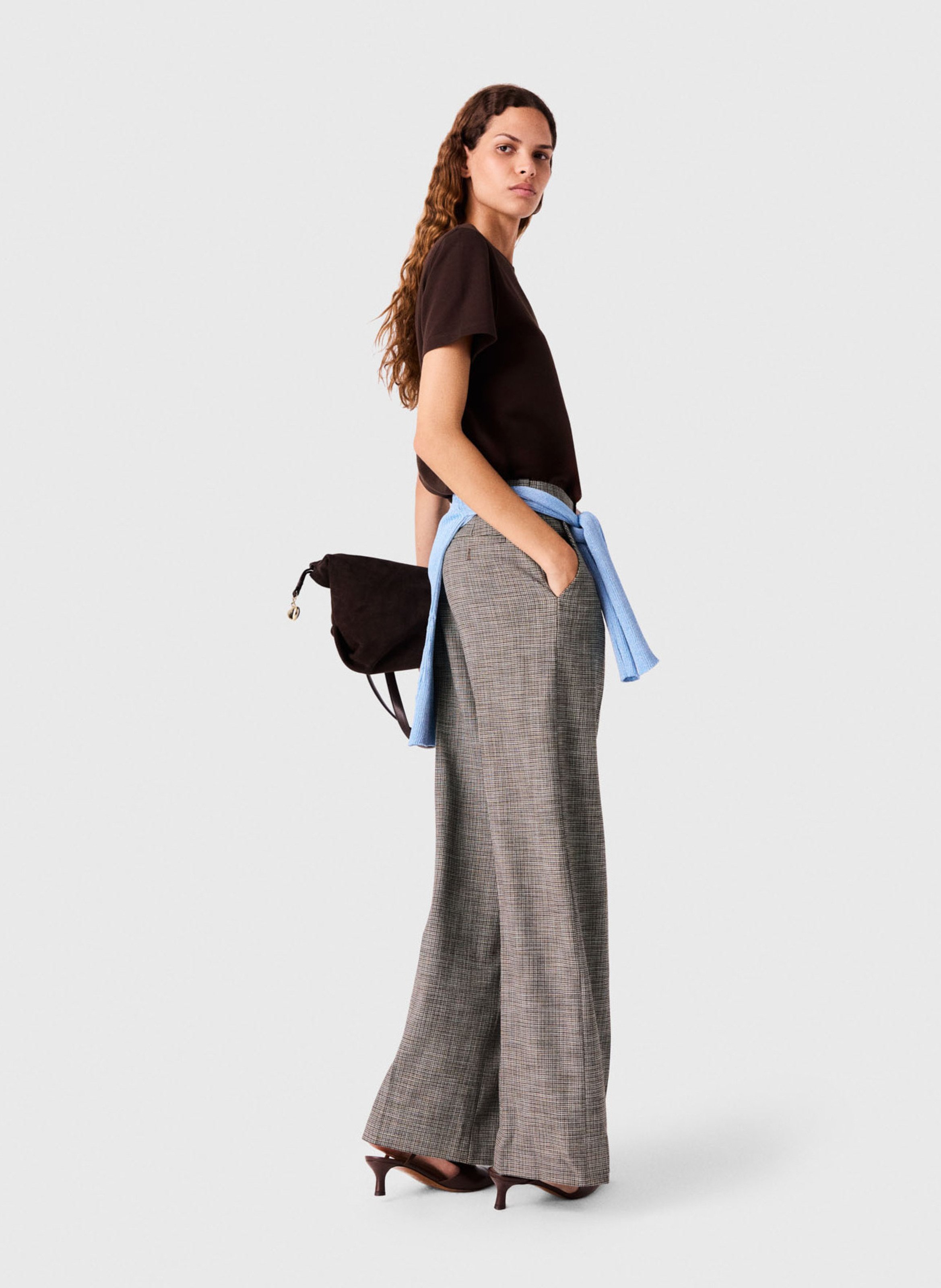 Tee-shirt manches courtes uni MAJE Marron
