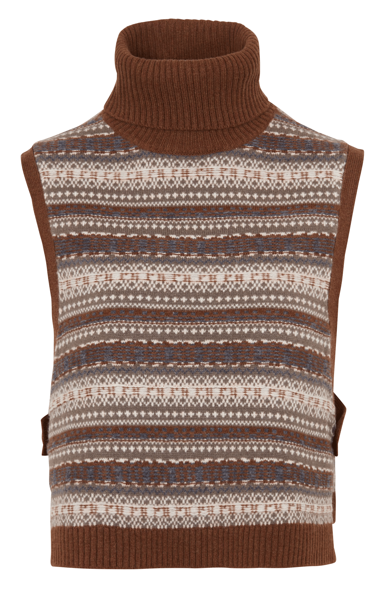 Oversize polo neck wool sweater MAISON 123 Brown