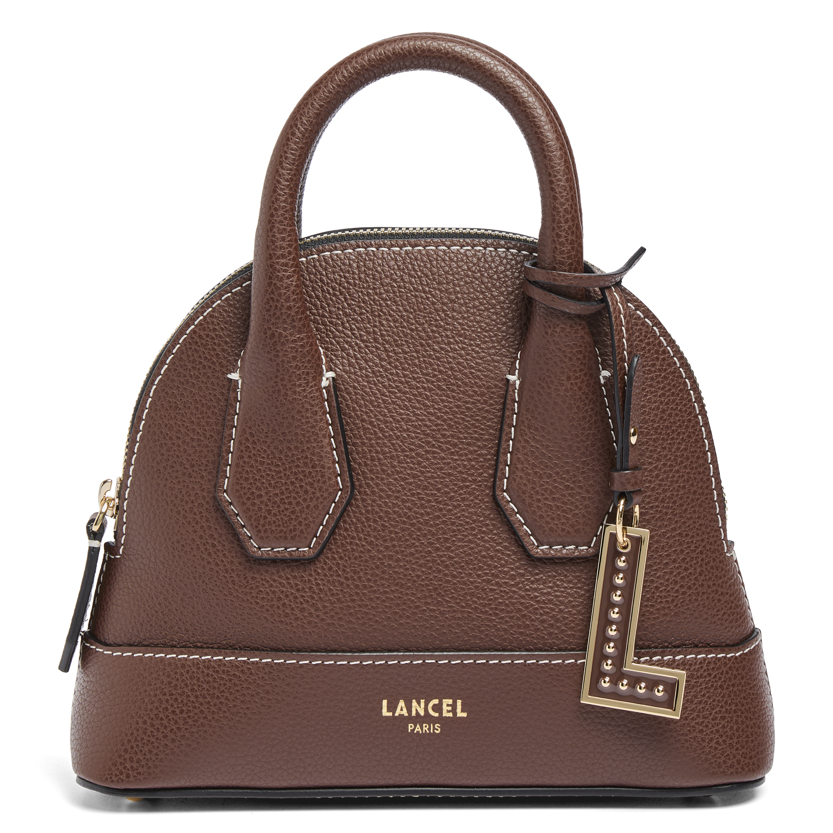 Mini sac bandoulière uni en cuir grainé LANCEL