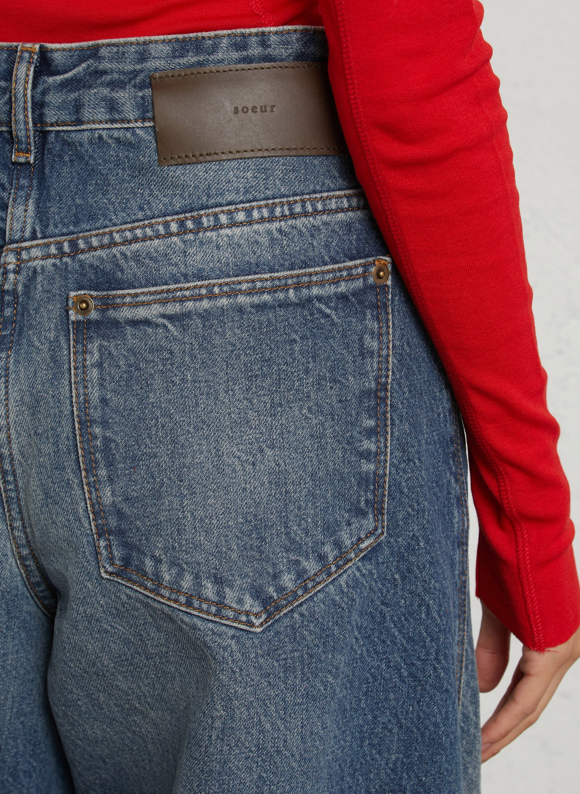 Jean barrel en coton SOEUR Bleu