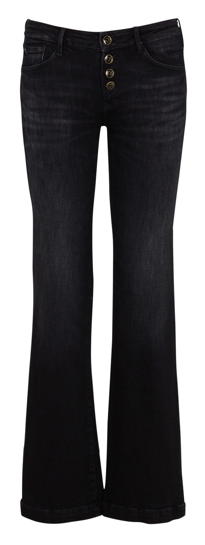 Weite Jeans aus Baumwoll-Mix LE TEMPS DES CERISES Schwarz