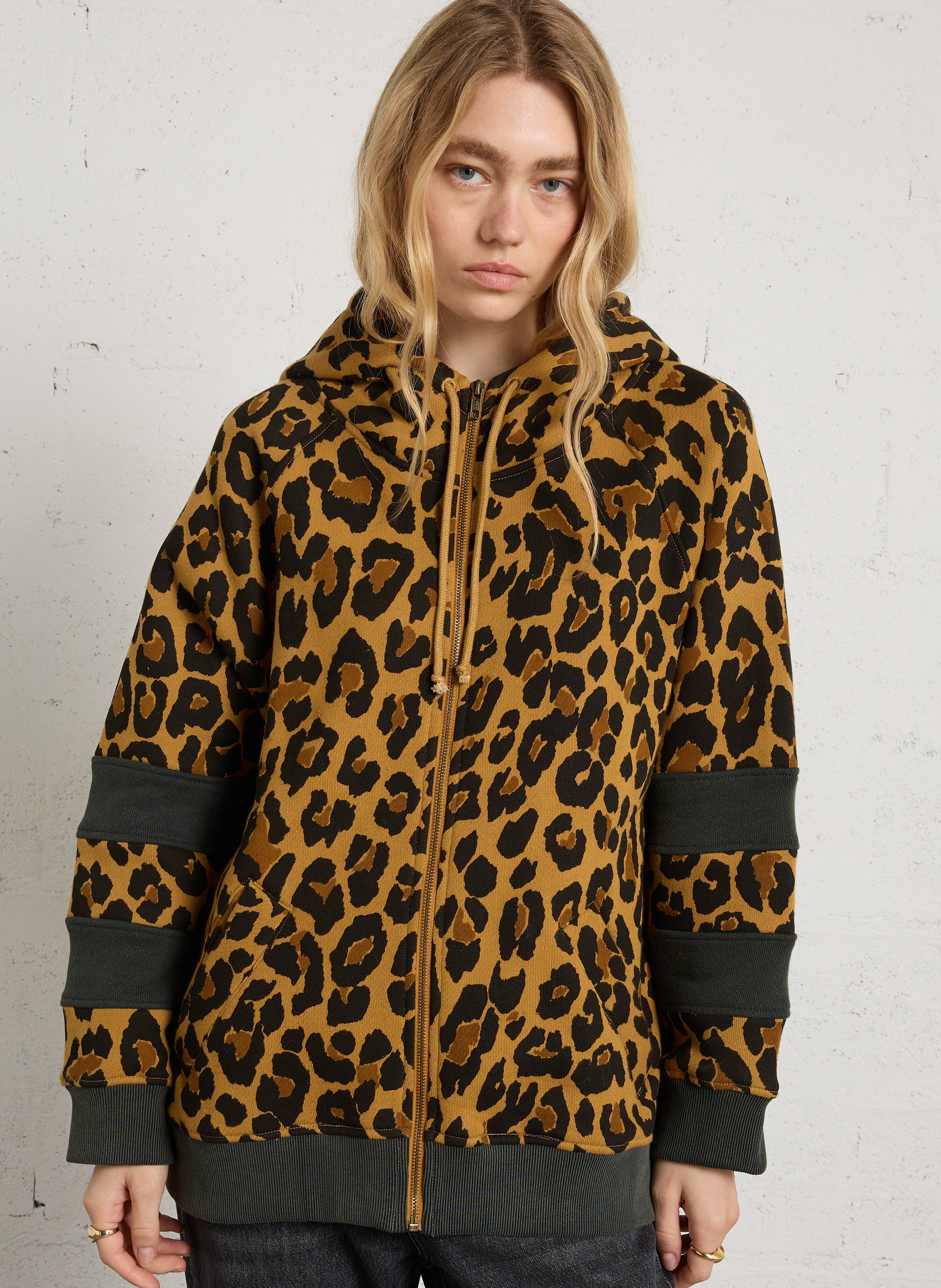 Oversized bedrukte katoenen trui LEON & HARPER Beige