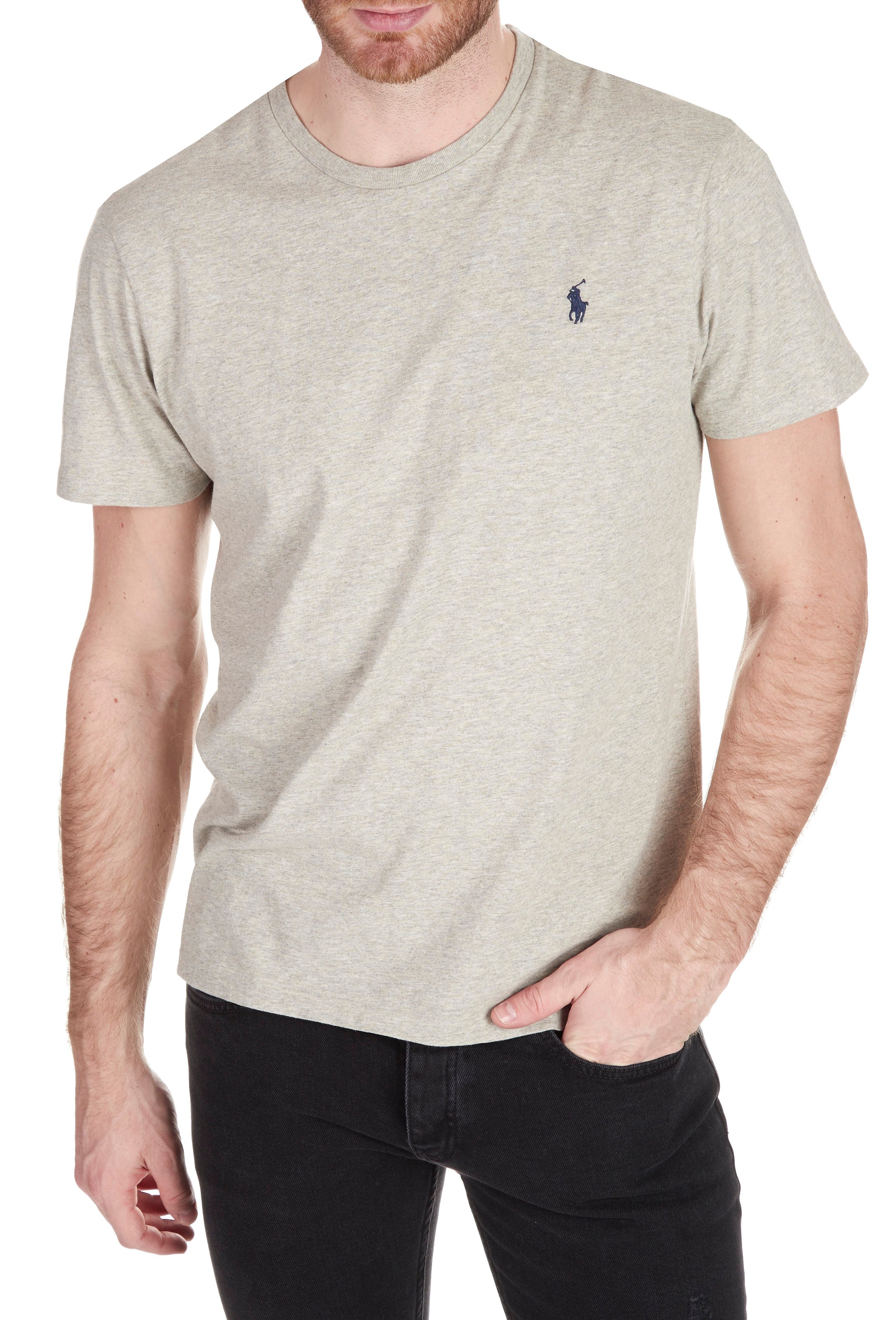 Tee-shirt col rond slim-fit en coton POLO RALPH LAUREN Beige