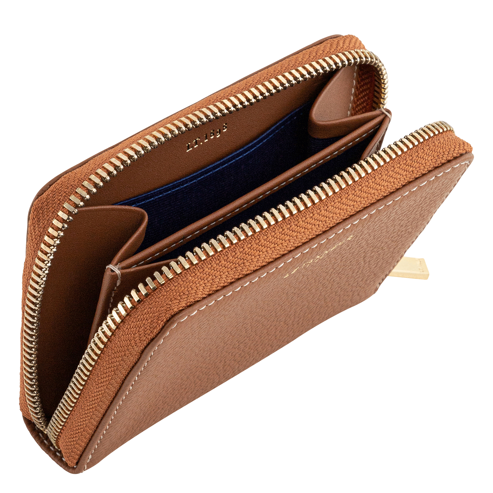 Porte-monnaie en cuir grainé LE TANNEUR Marron