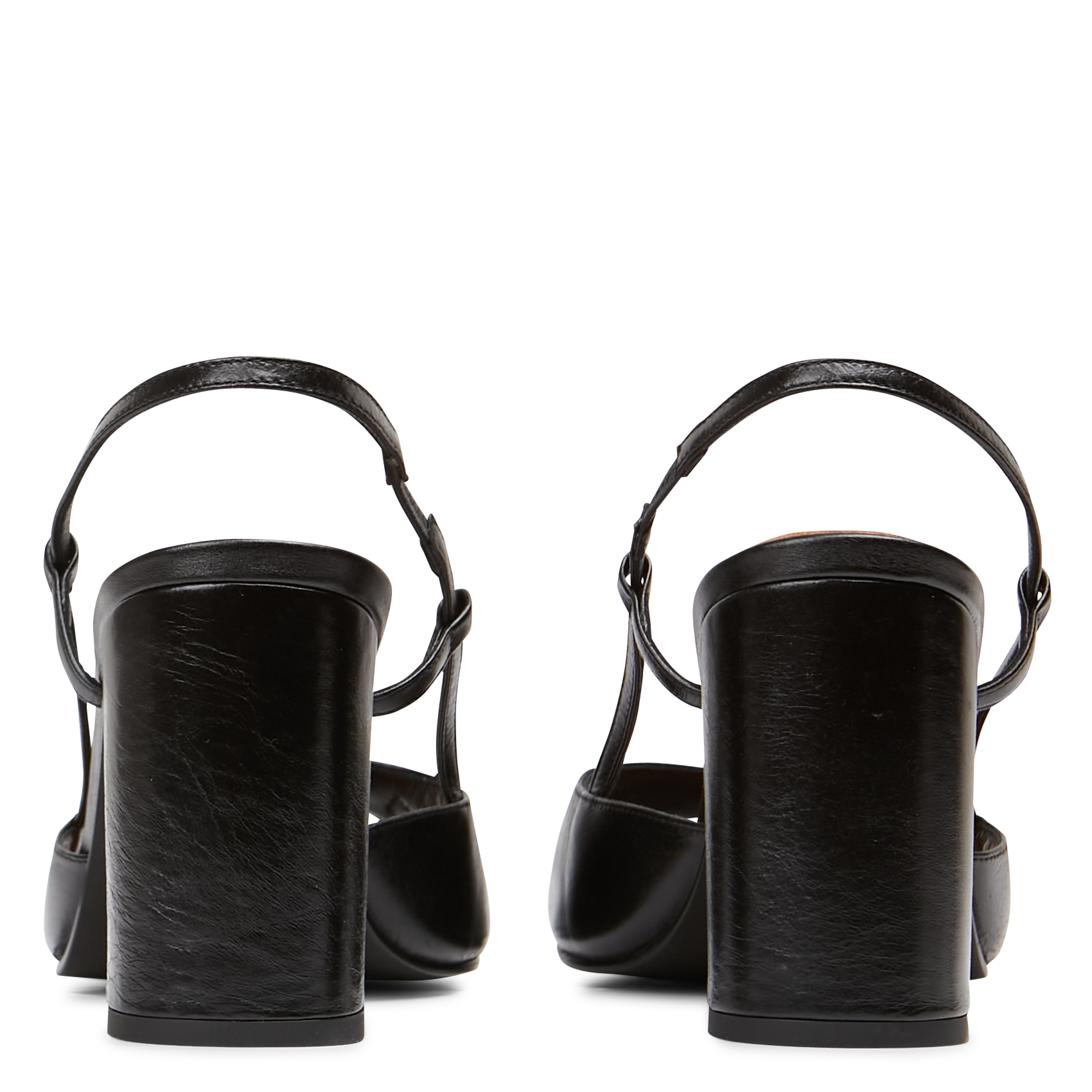 Heeled Worn Leather Sandals Noir Jonak Women Place des Tendances