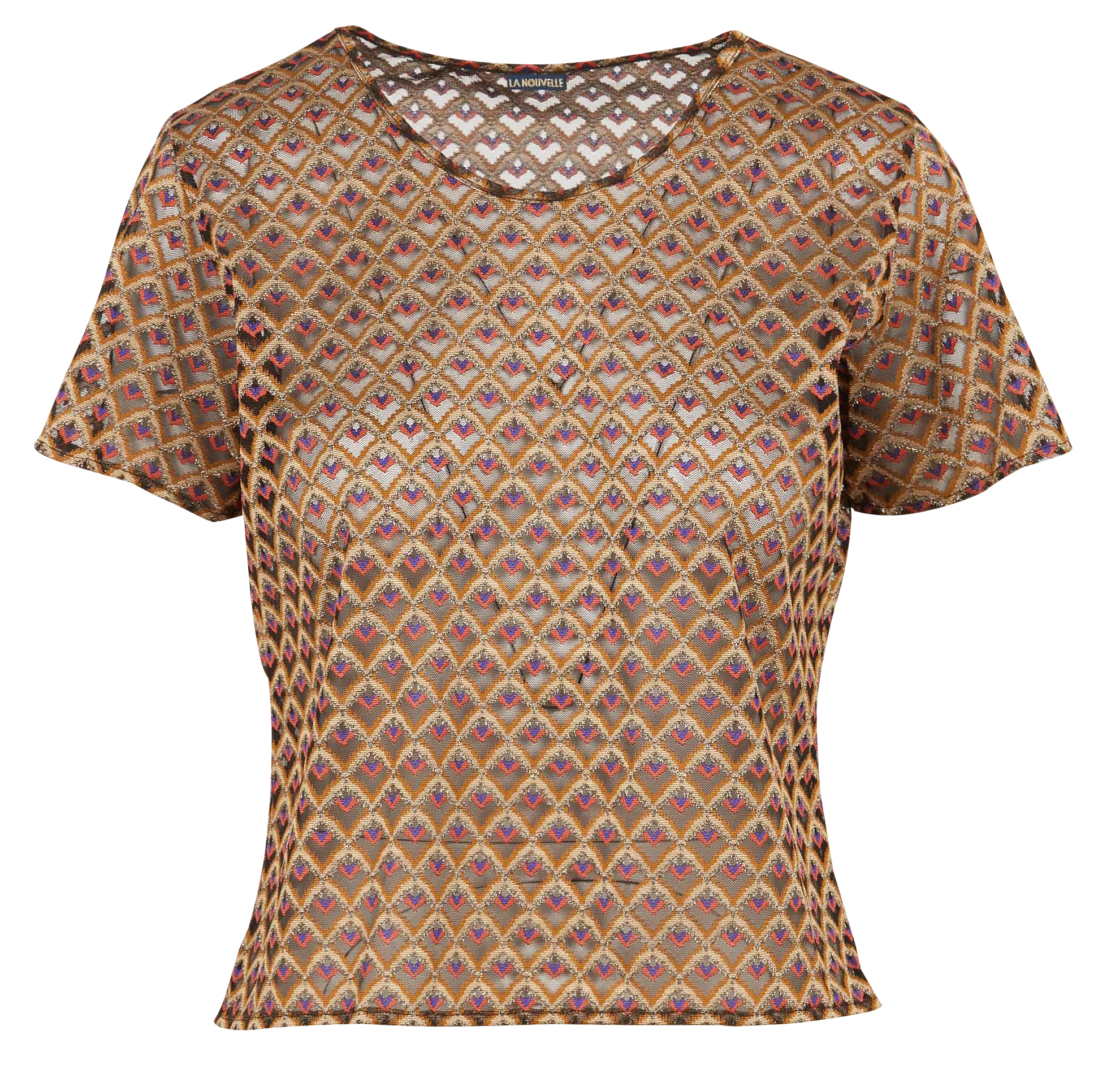 Top col rond brodé  LA NOUVELLE Multicolore