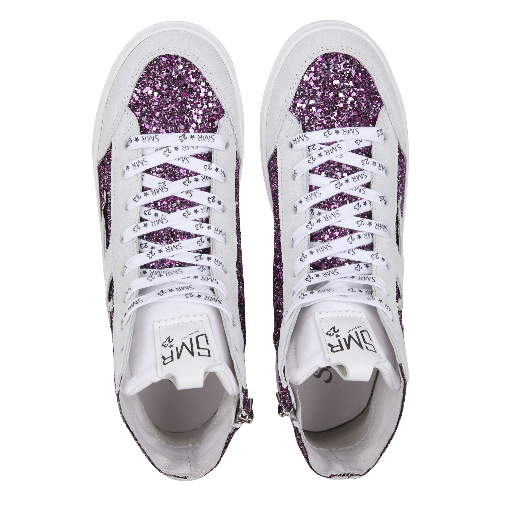 Baskets montantes en cuir à paillettes  SEMERDJIAN - SMR Rose