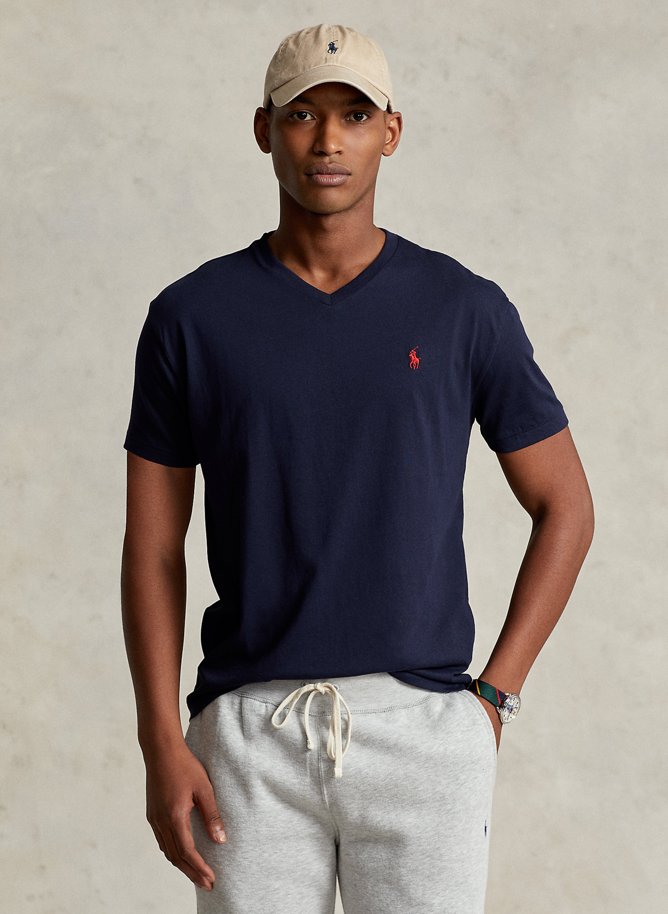 Camiseta Ralph Lauren Logo Crew Neck Hombre Azules Para Camiseta - Main Image