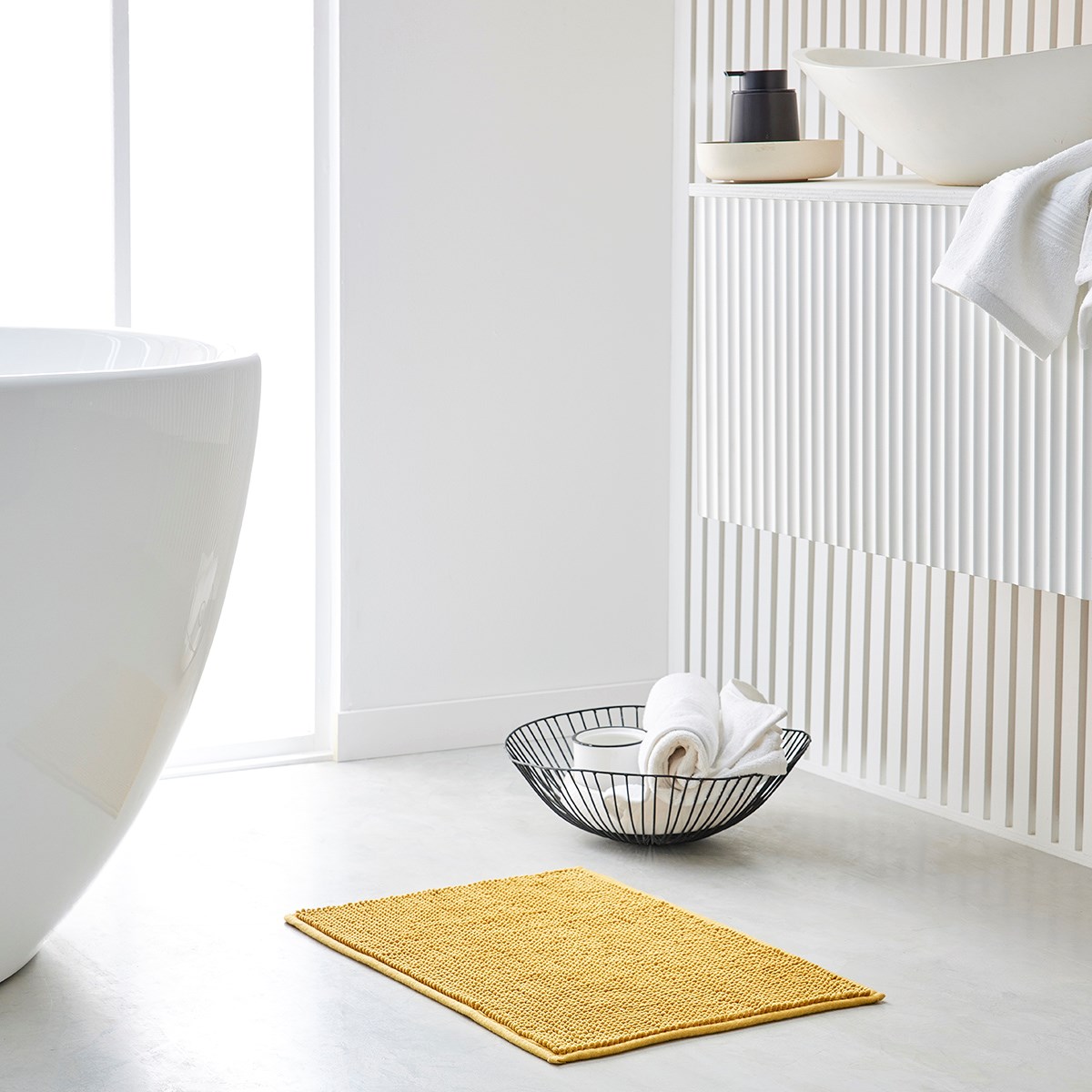 Spotted bath mat TODAY LINGE DE MAISON Yellow