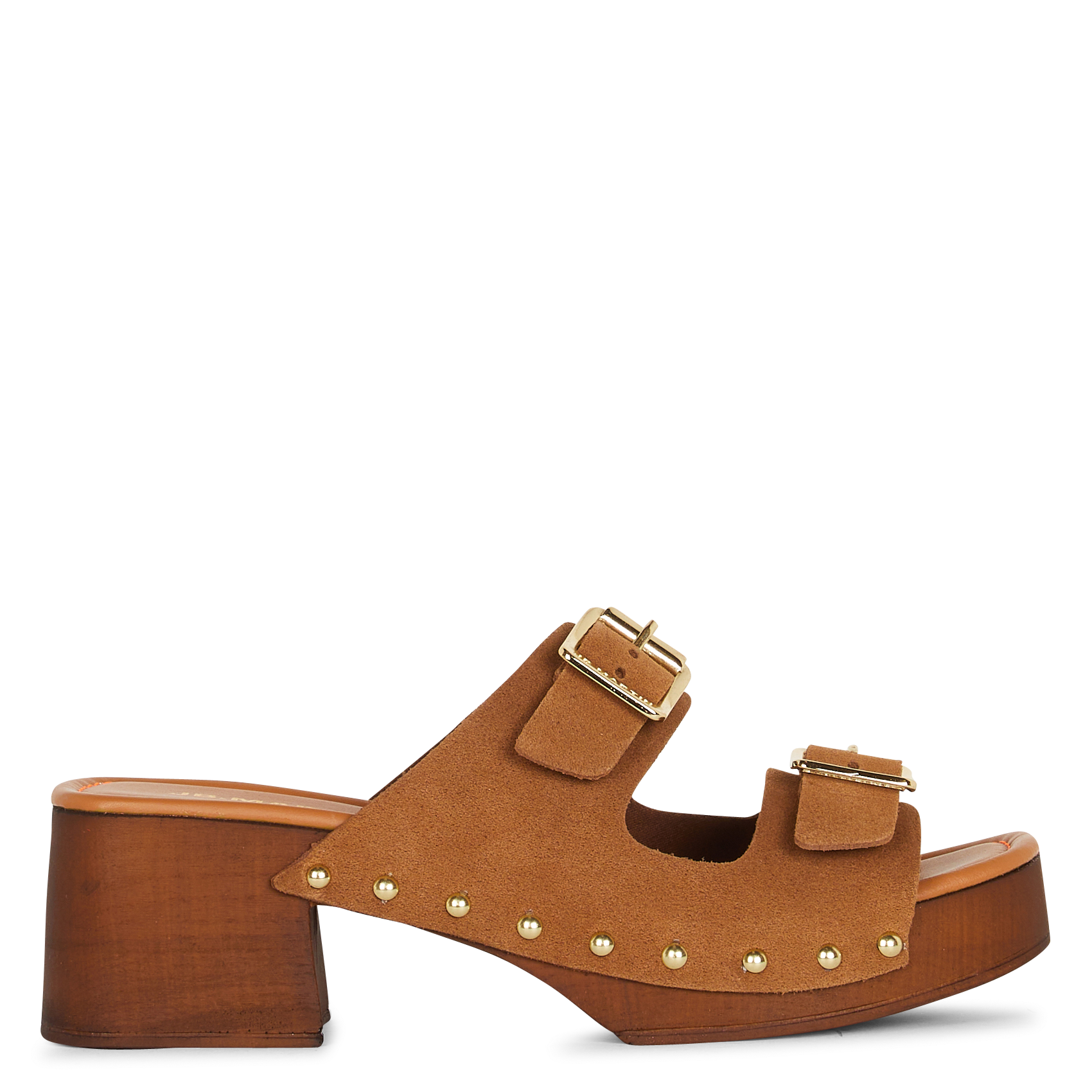 Mules à talon en cuir velours JB MARTIN Beige