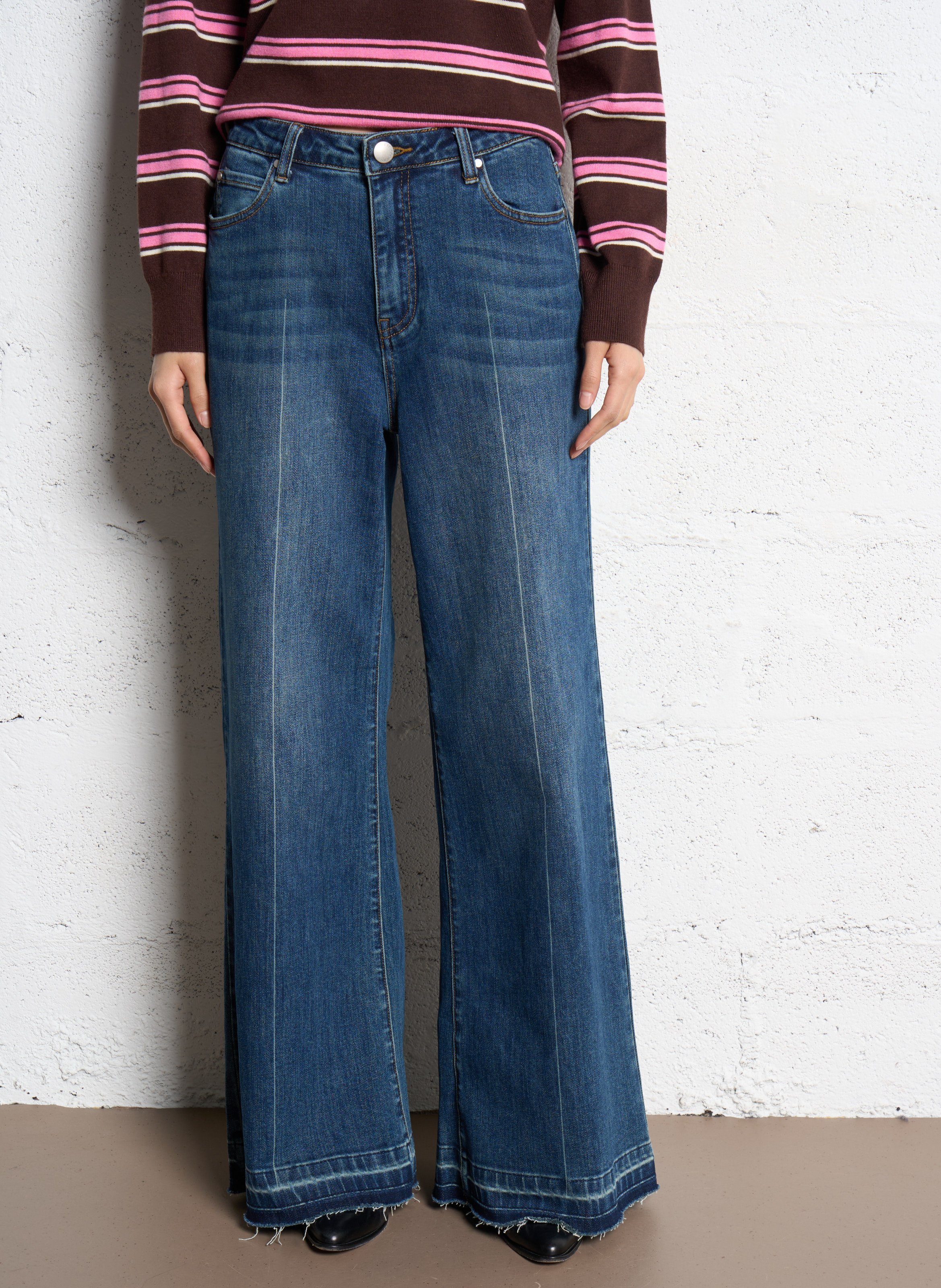 Weite Jeans aus Baumwoll-Mix SUNCOO Blau