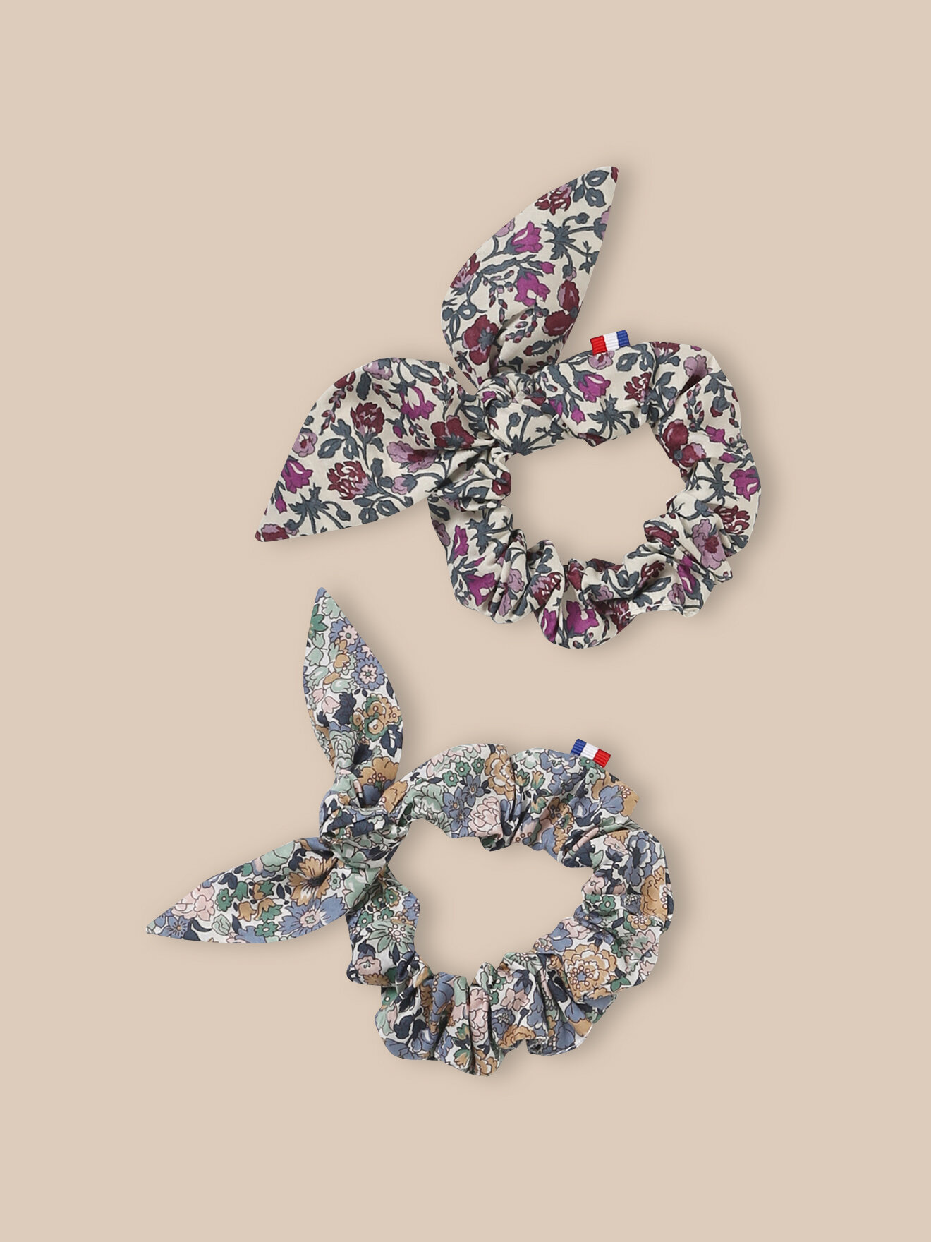 Set of 2 Liberty fabric scrunchies CYRILLUS Blue