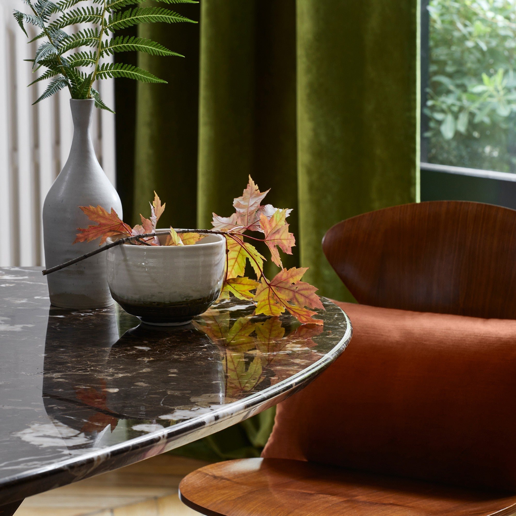 Curtain with gilt eyelets MADURA Green