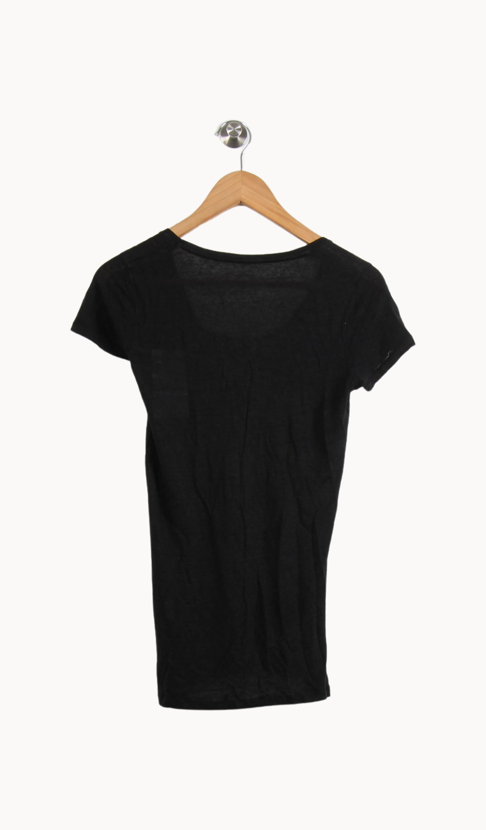 Tommy Badge T-shirt MAJESTIC FILATURES - SECONDE MAIN Black