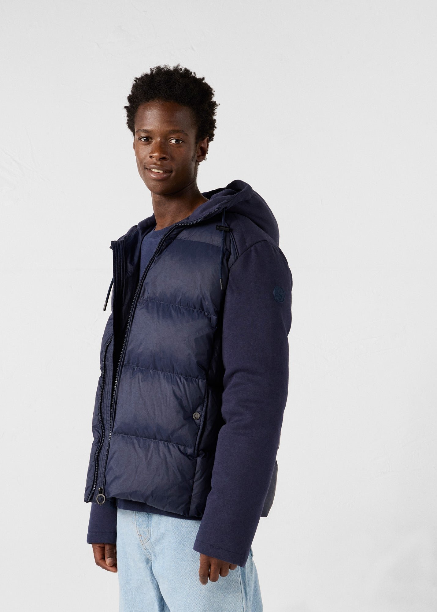 Thunder bi-material puffer jacket JOTT Blue