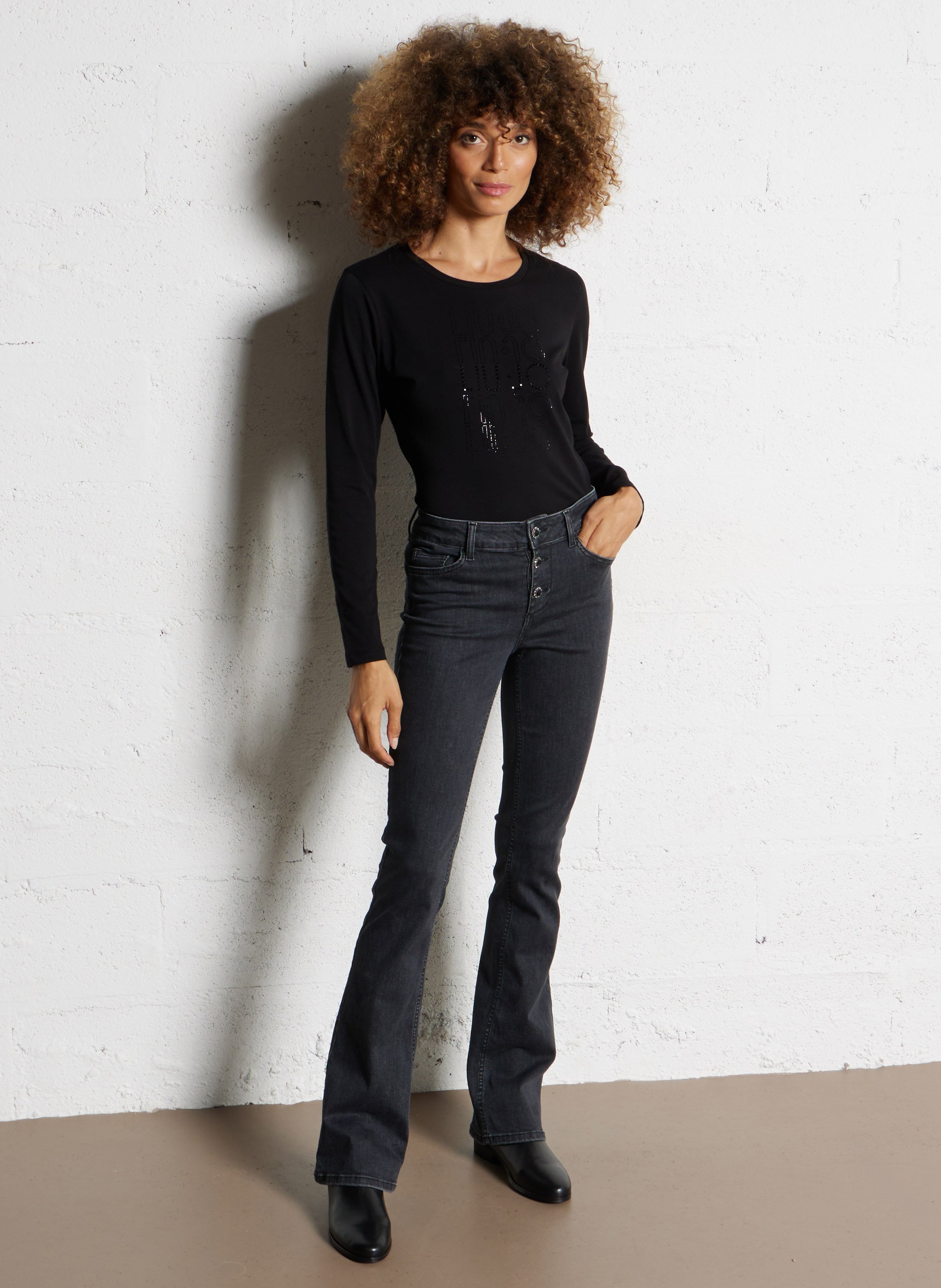 Bootcut Jeans aus Baumwoll-Mix LIU JO Grau