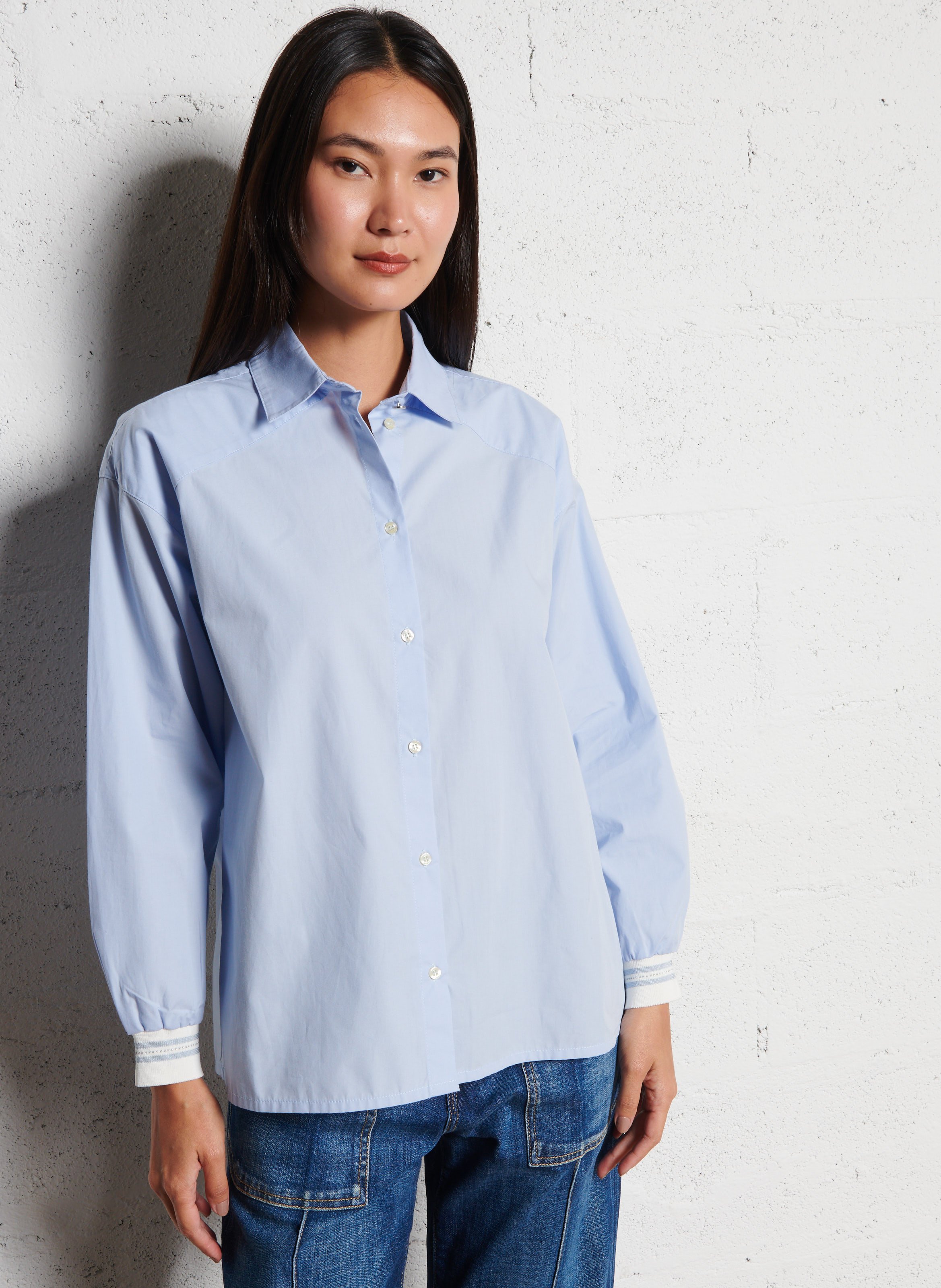 Capri plain oversized shirt I CODE Blue