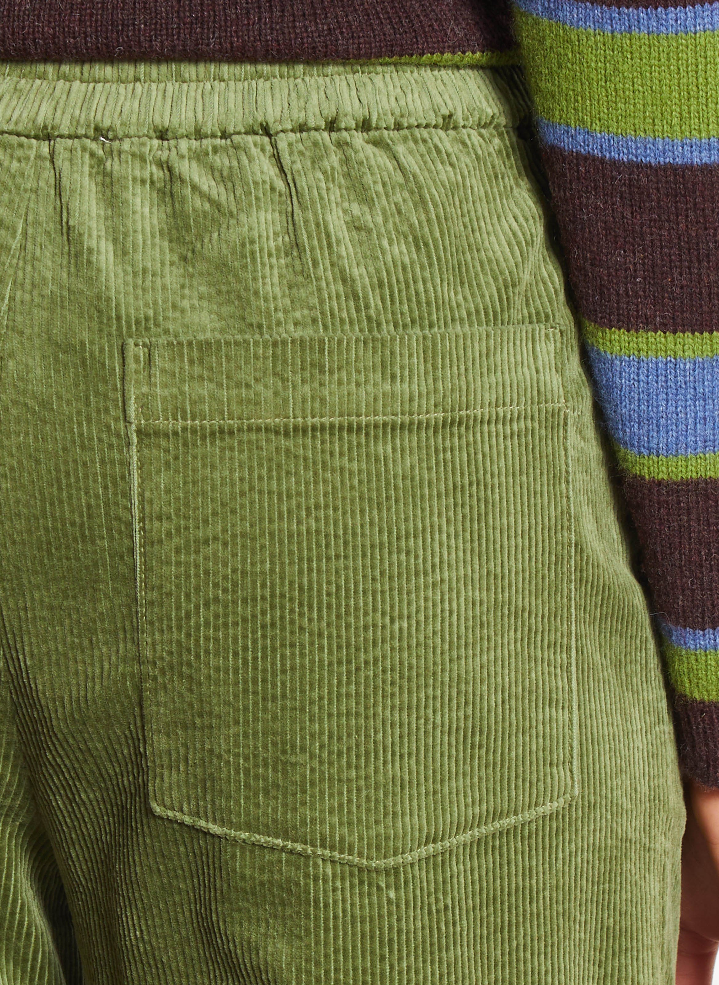 Pantalon large en coton mélangé NICE THINGS Kaki