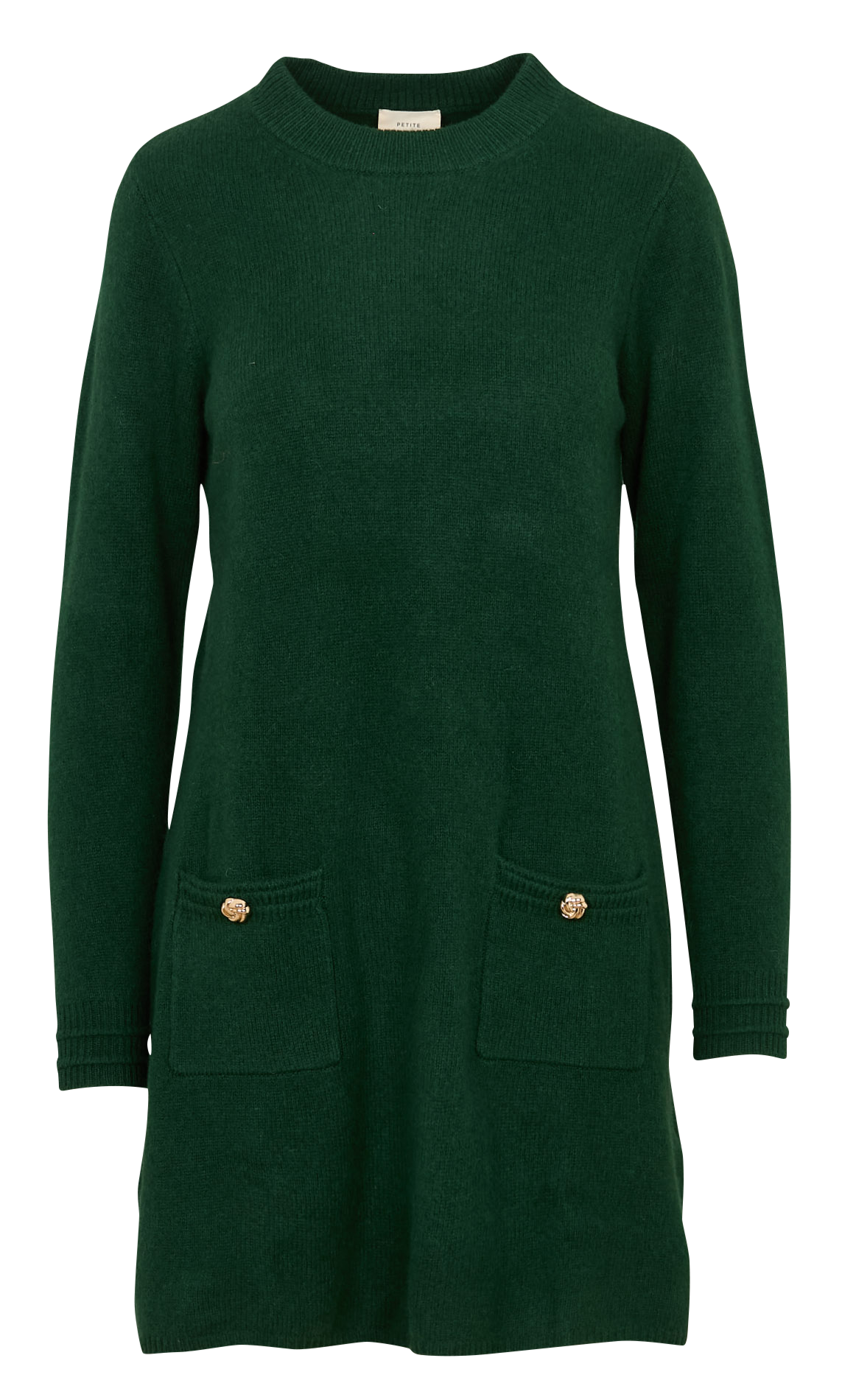 Round neck wool and cashmere sweater dress PETITE MENDIGOTE Green