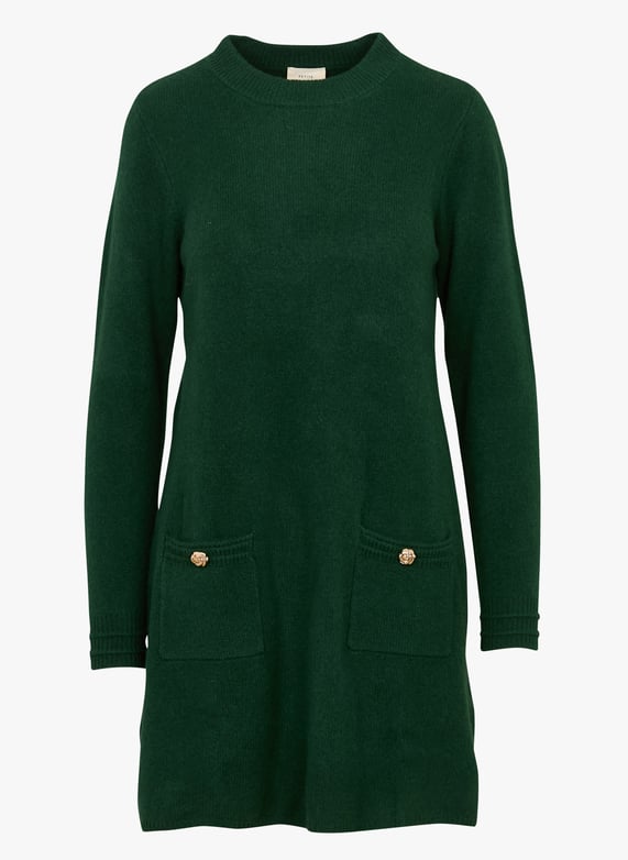 Round neck wool and cashmere sweater dress Green Petite mendigote - Women | Place des Tendances Round neck wool and cashmere sweater dress Green Petite mendigote - Women | Place des Tendances