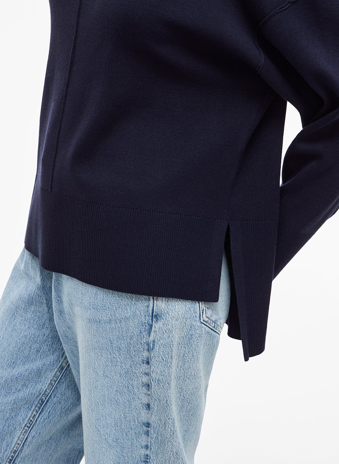 Pull col roulé ample uni VILA Bleu