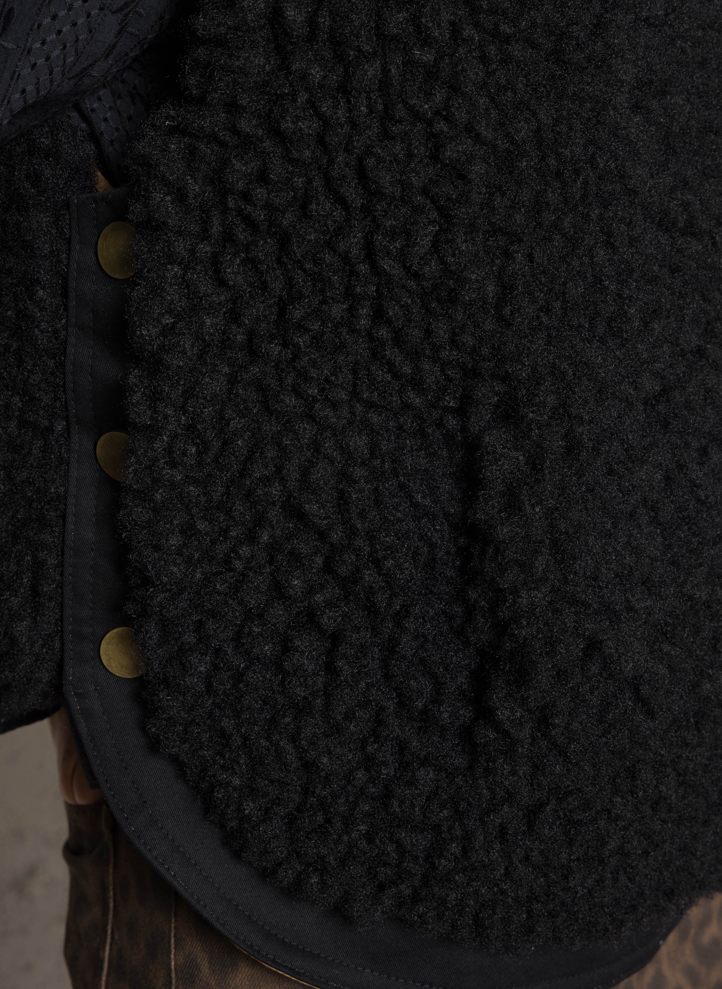 Sherpa vest met ronde hals LEON & HARPER Zwart