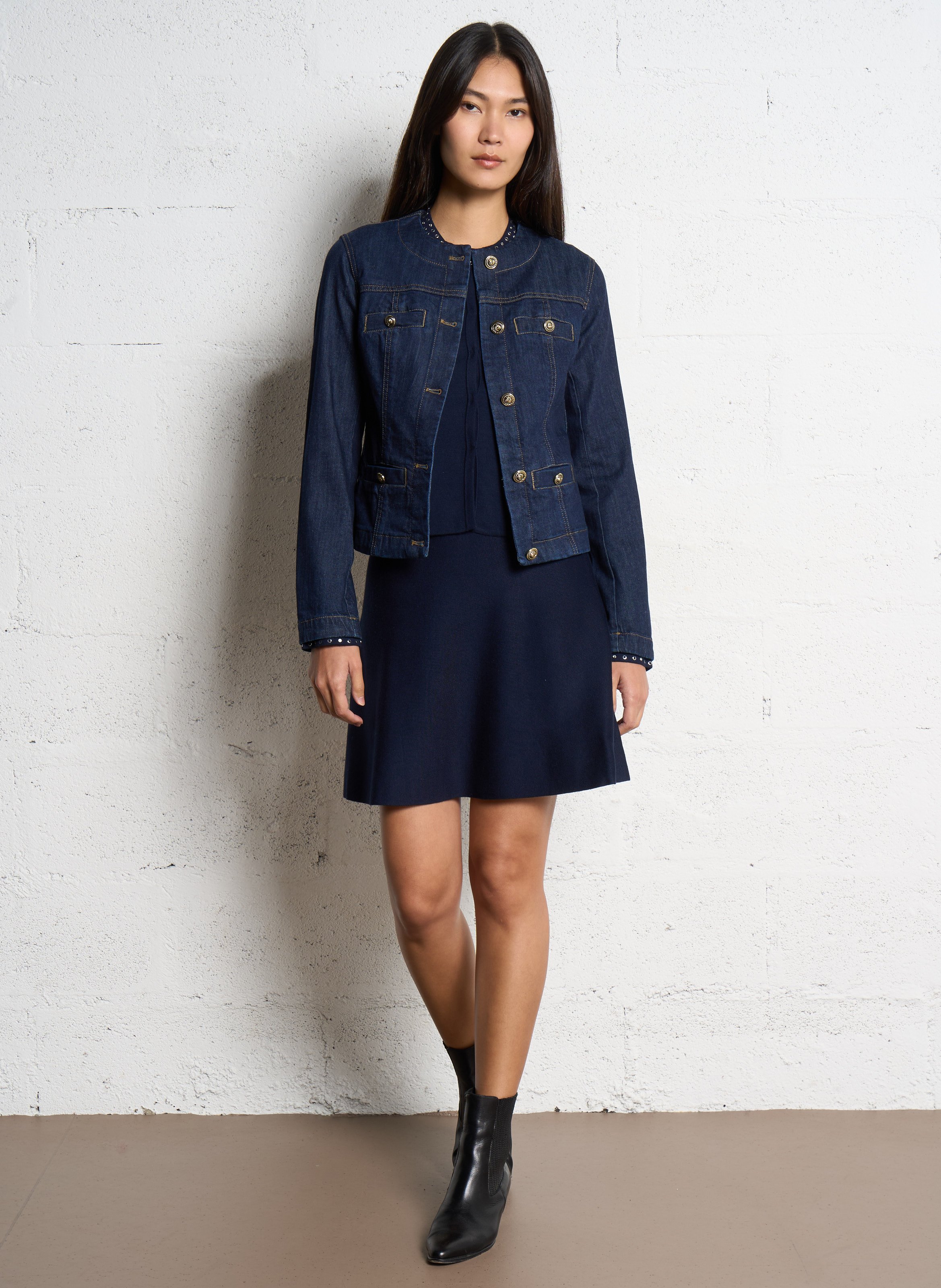 Gerader Rundhals-Cardigan LIU JO Blau