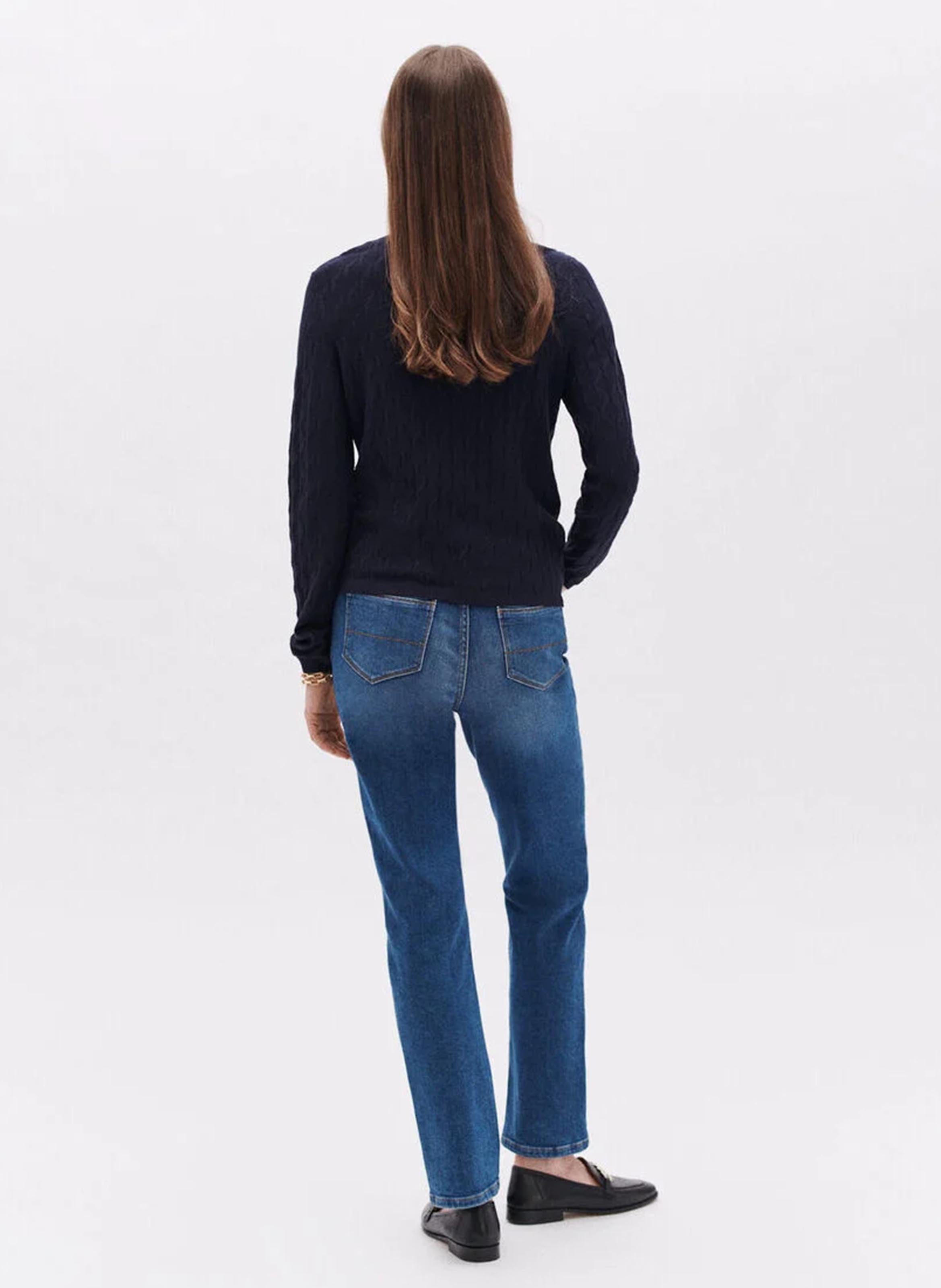 Zopfstrickpullover mit Rundhalsausschnitt CAROLL Blau