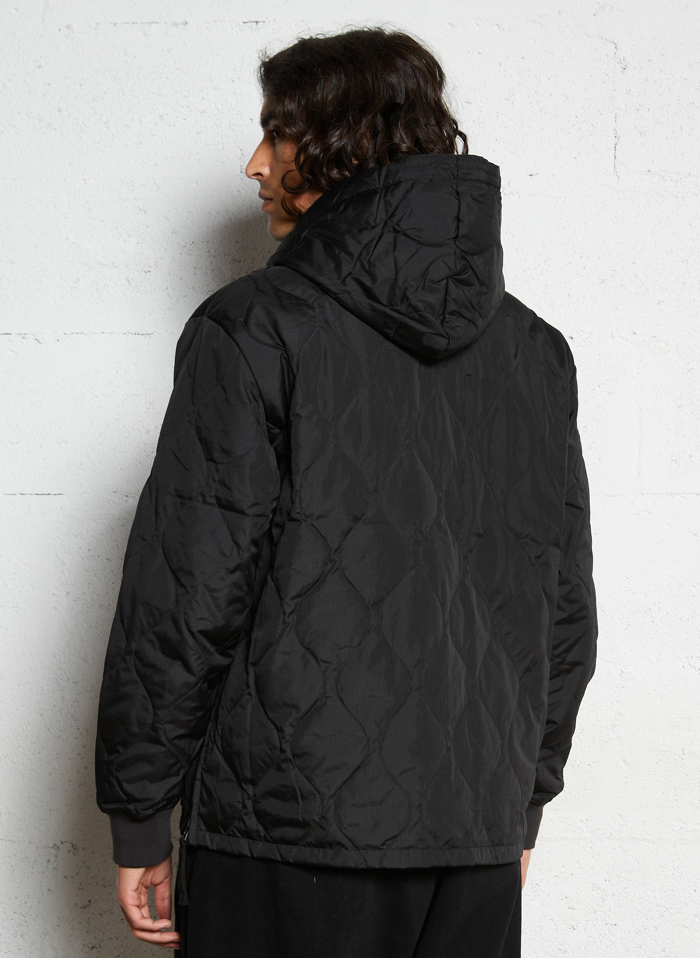 Oversized hooded jacket with high neck TAION Black