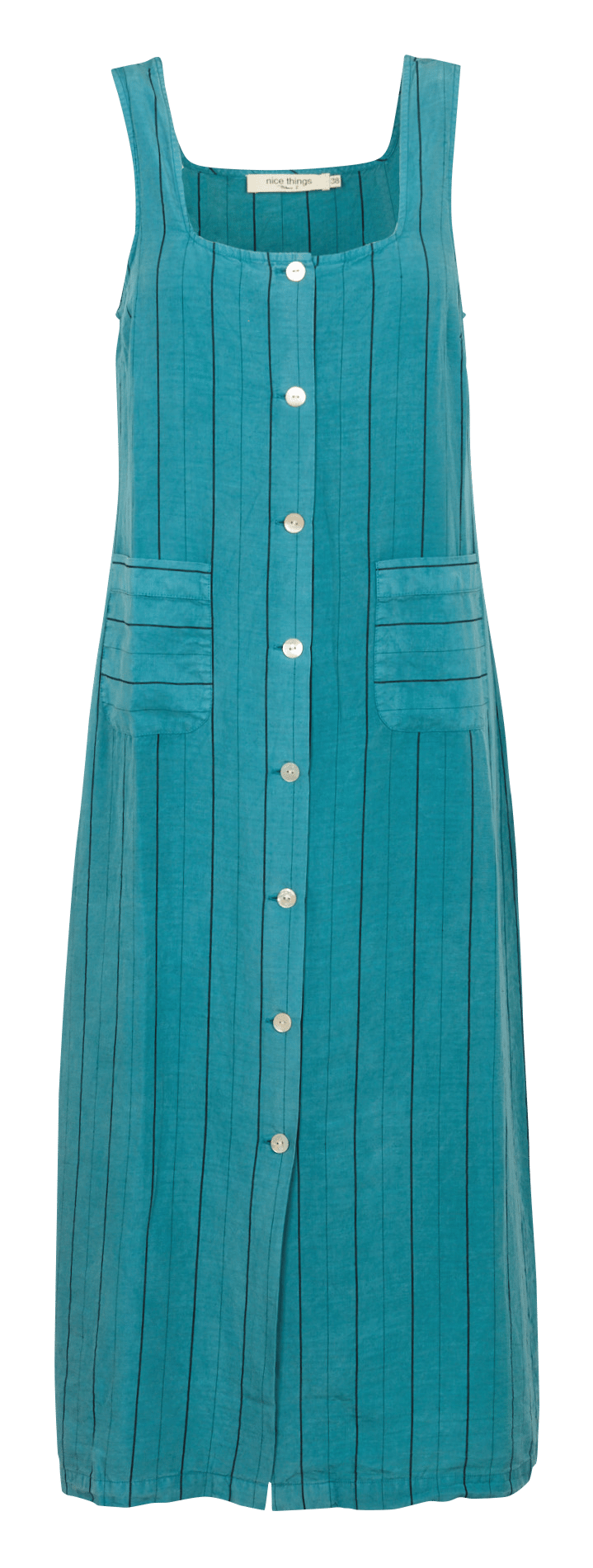 Robe midi à rayures col carré  NICE THINGS Bleu