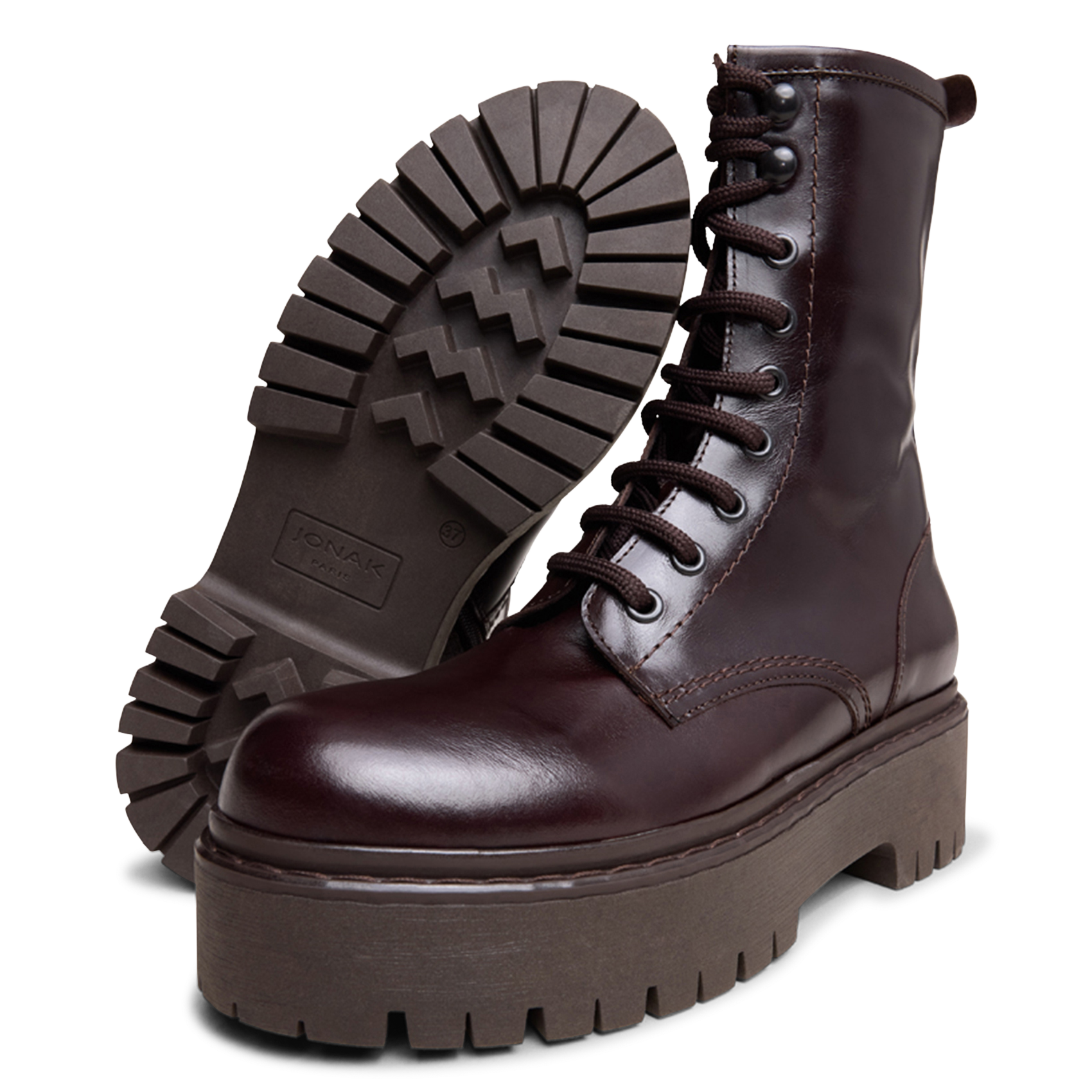 Bottines en cuir Marron