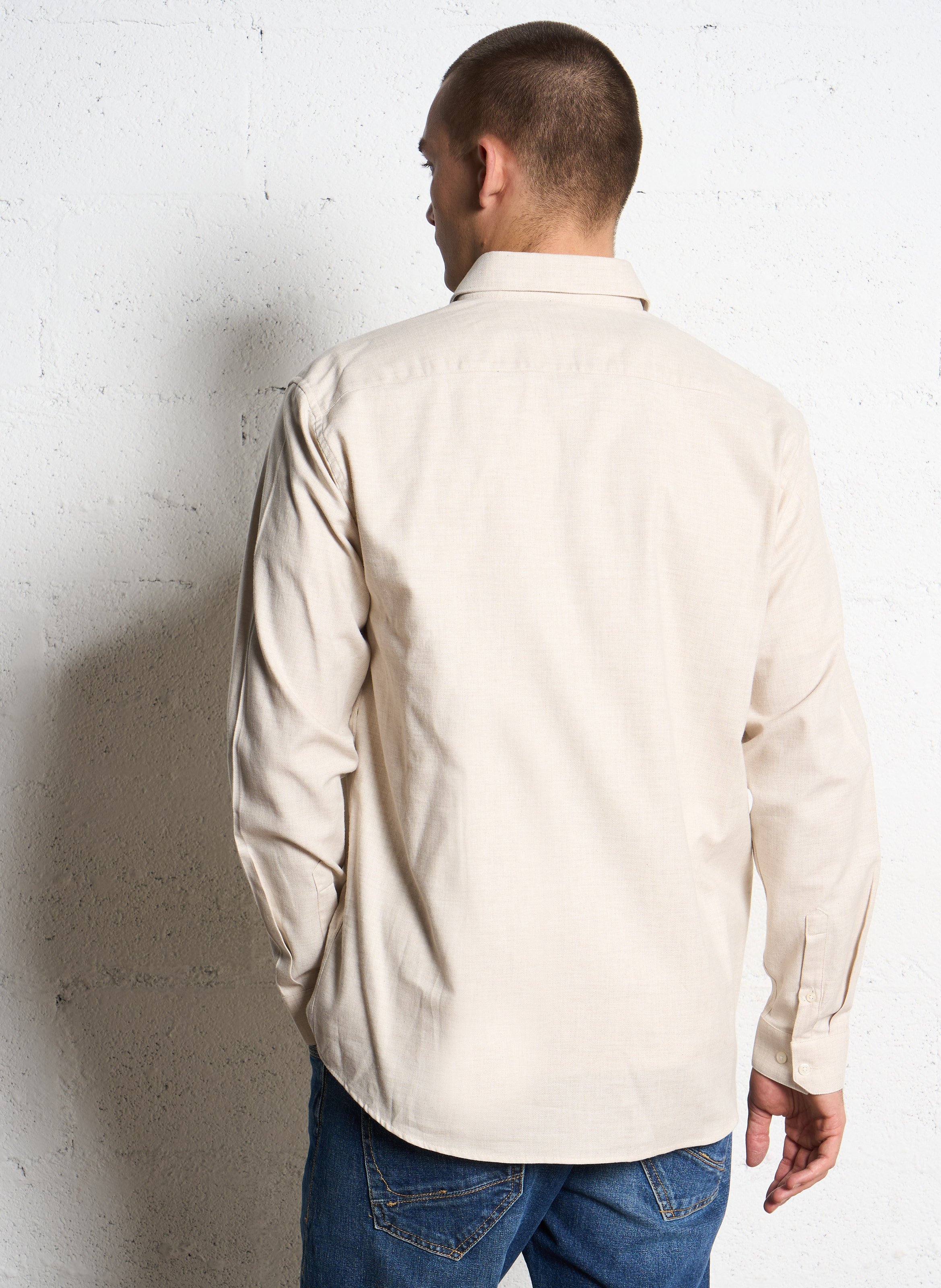 Dakota regular-fit cotton shirt AU PRINTEMPS PARIS Beige