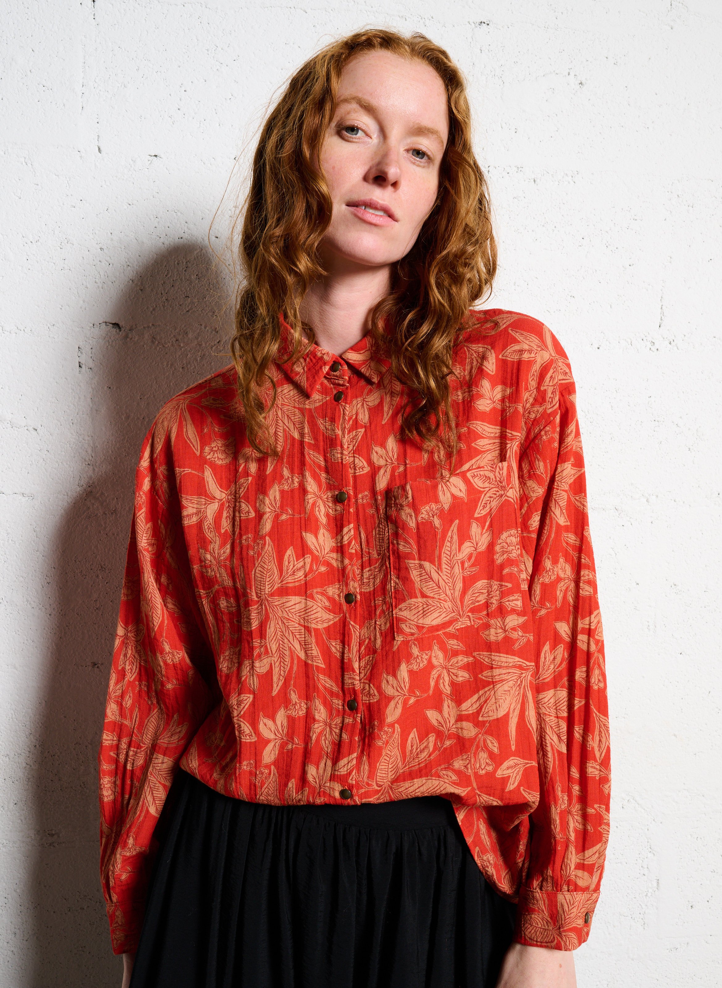 Gestreept overhemd ONE STEP Oranje