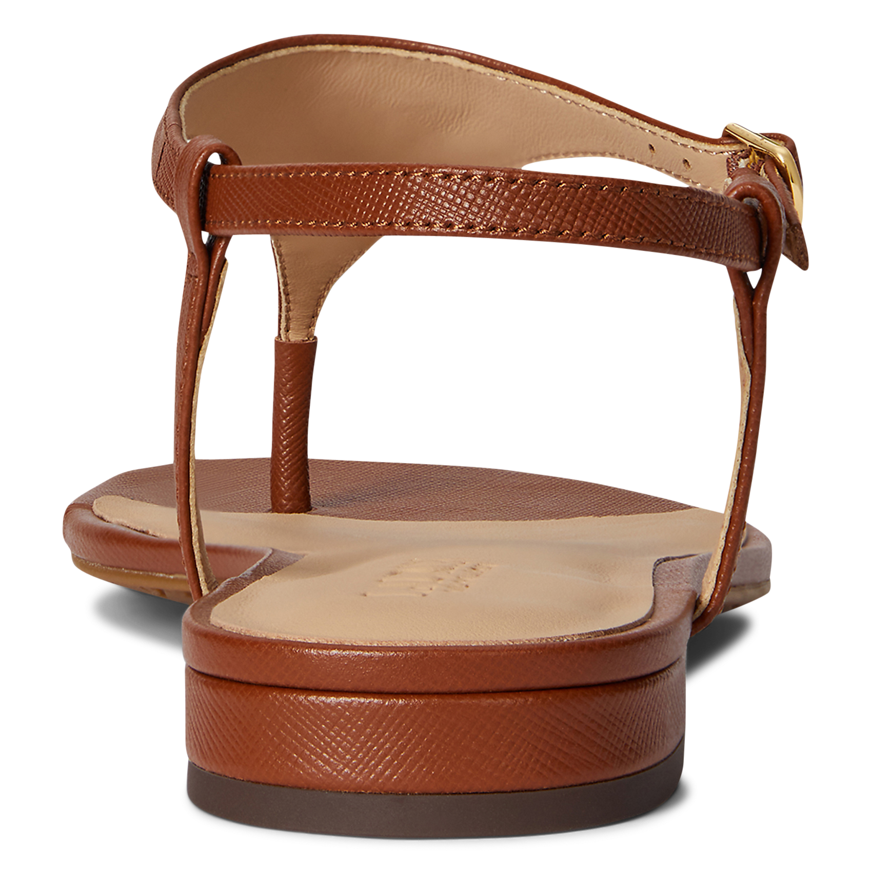 Aouda flat leather sandals POLO RALPH LAUREN Brown