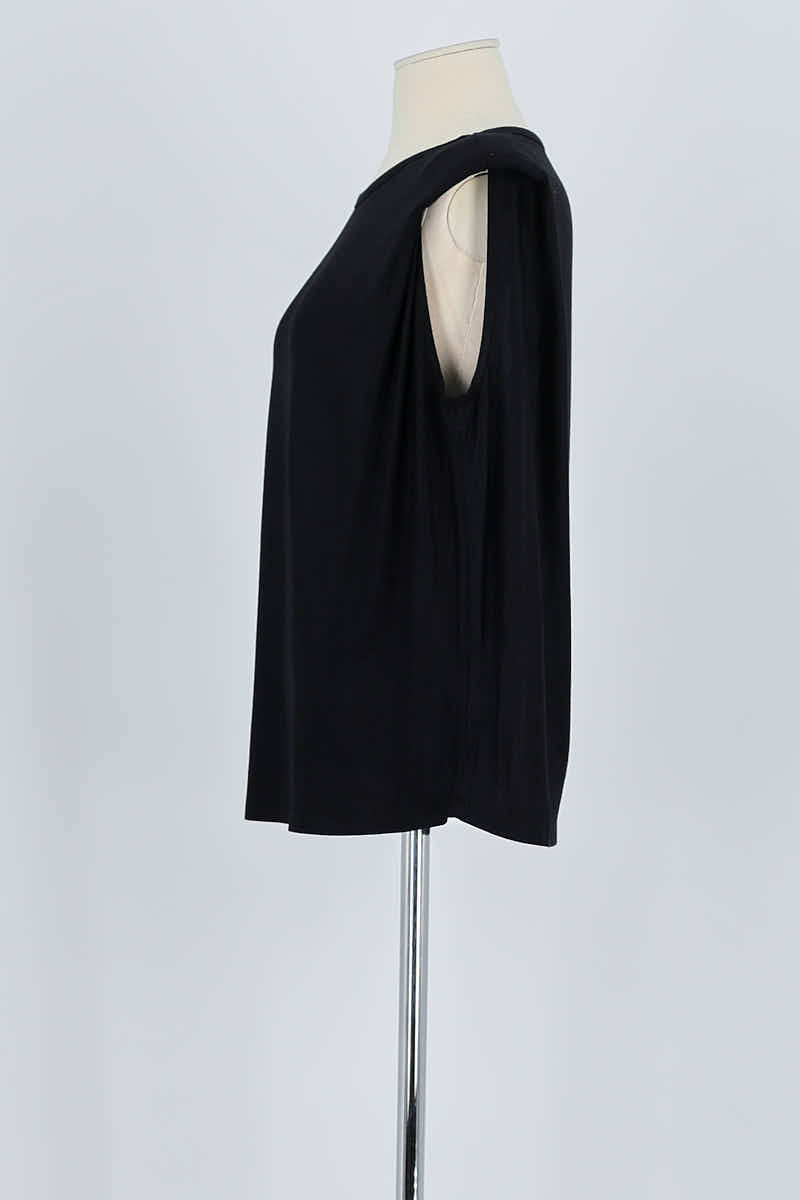 Azawood sleeveless top MAJESTIC FILATURES - SECONDE MAIN Black