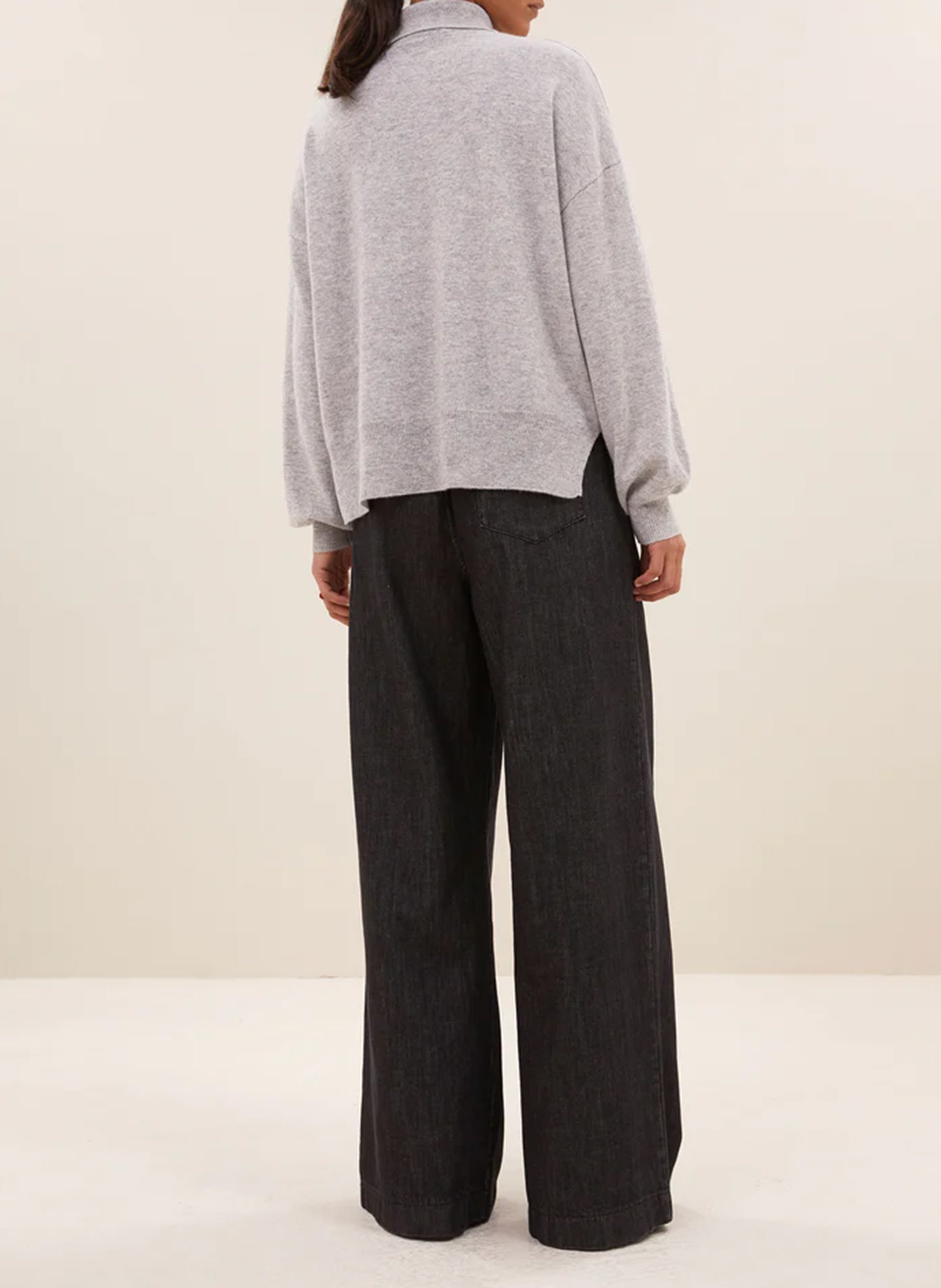 Oversize polo neck wool sweater BY BAR Grey