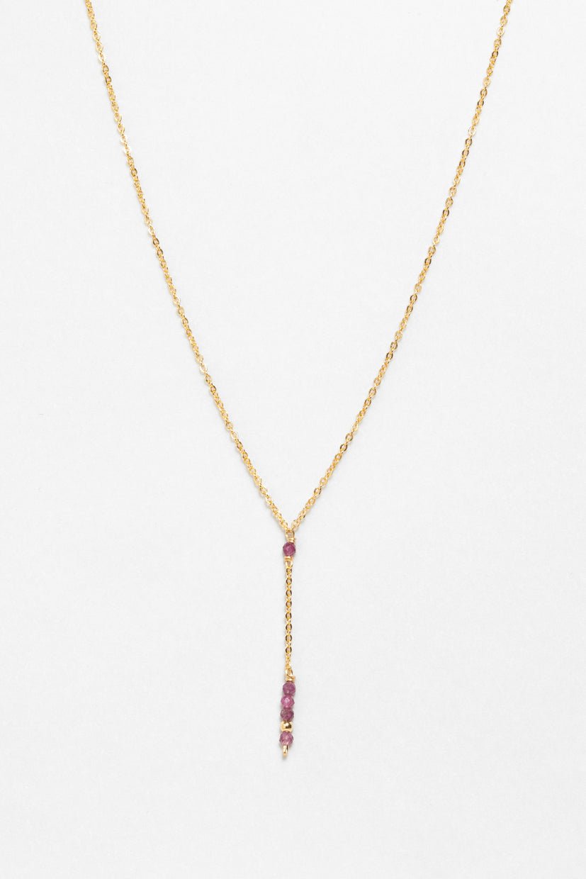 Thea Long Necklace - Ruby YAY Golden