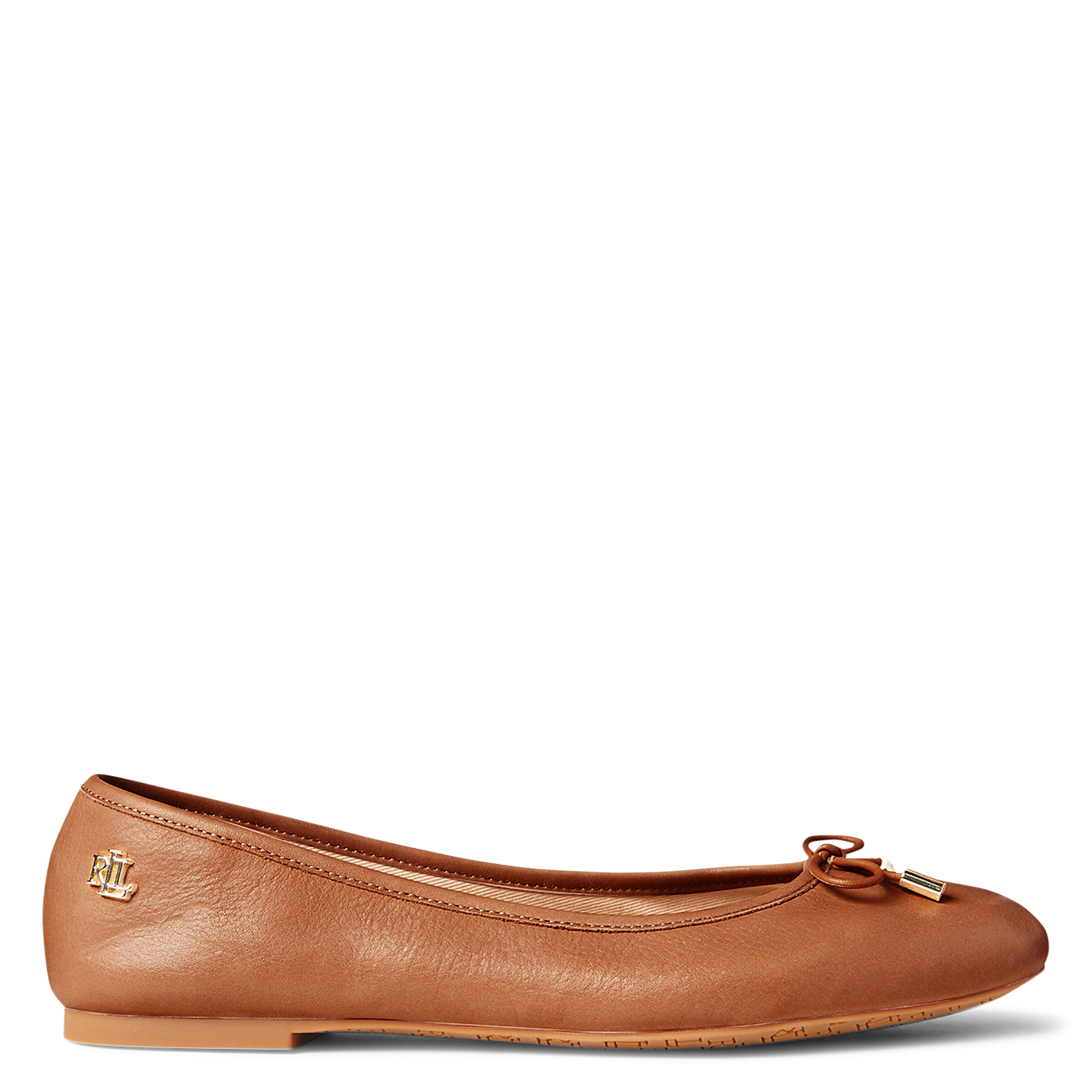 Effen leren ballerina's POLO RALPH LAUREN Bruin
