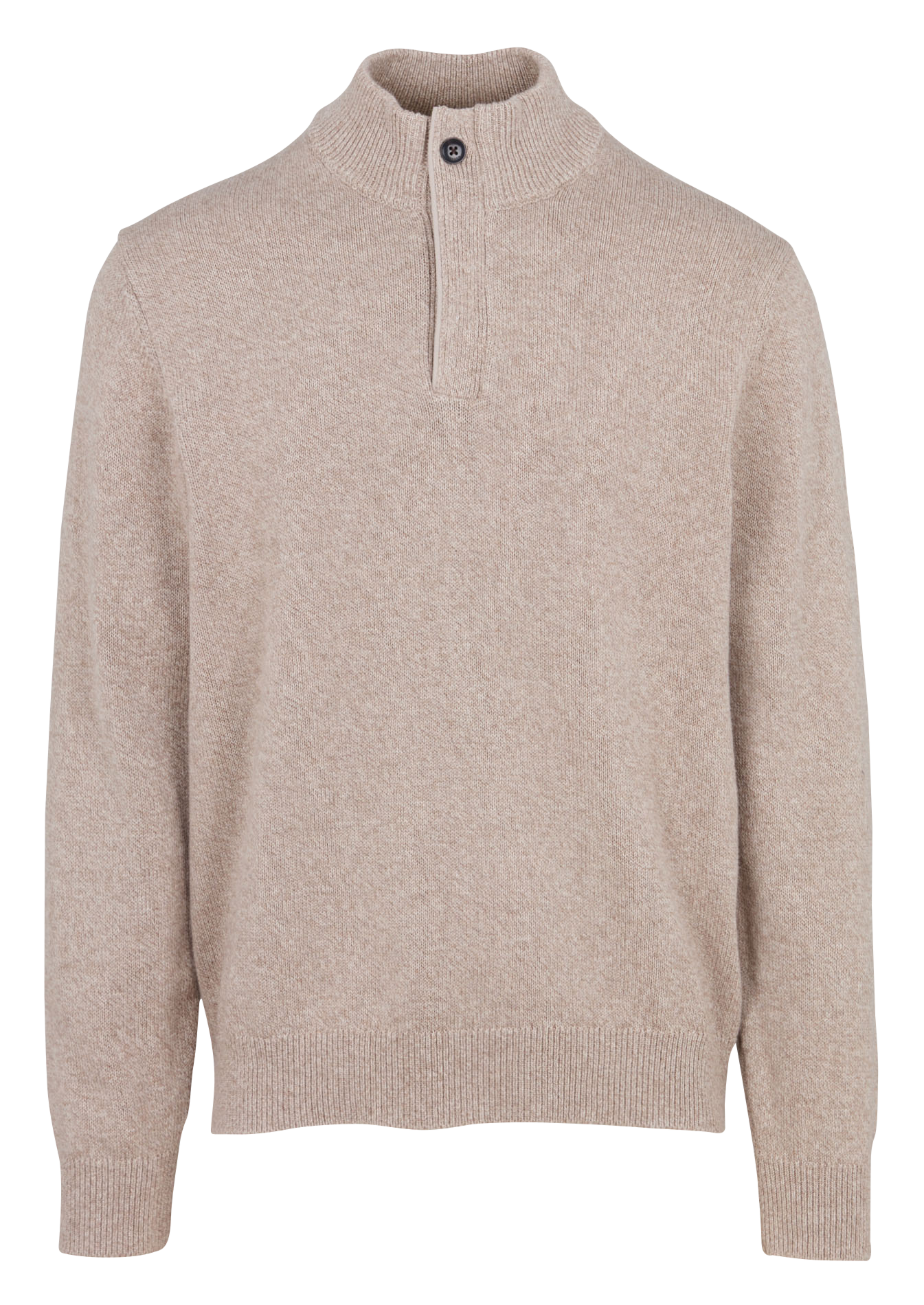 Pull droit col montant en coton et cachemire HACKETT Marron