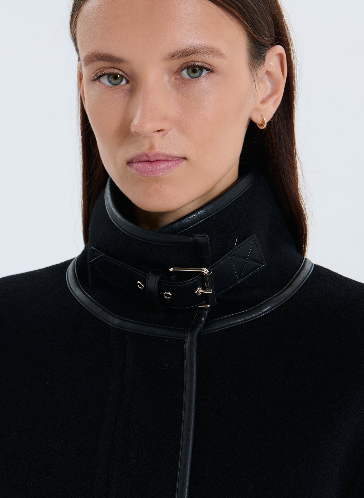 High-neck wool-blend jacket ZAPA Black