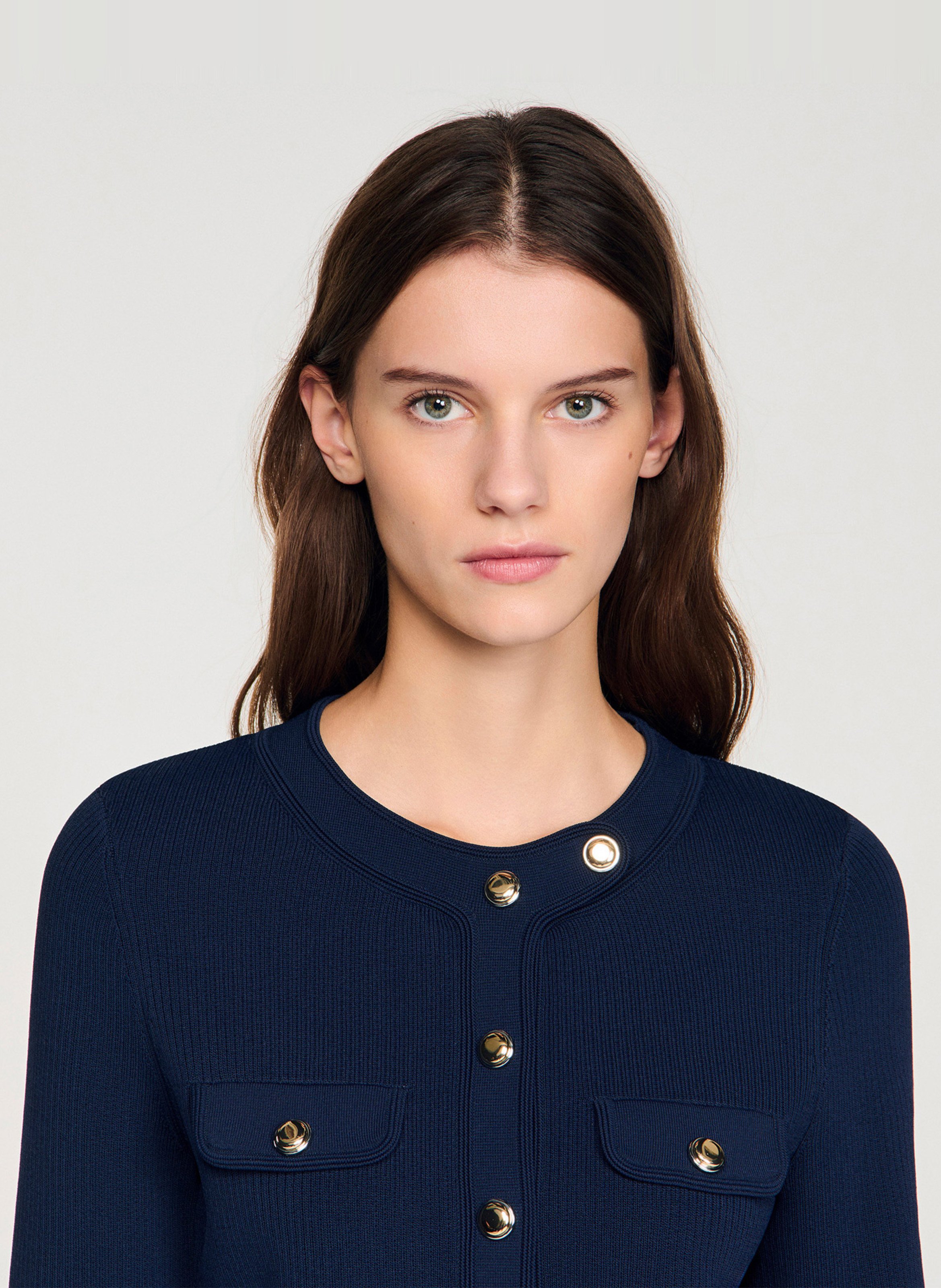 Cardigan col rond SANDRO Bleu